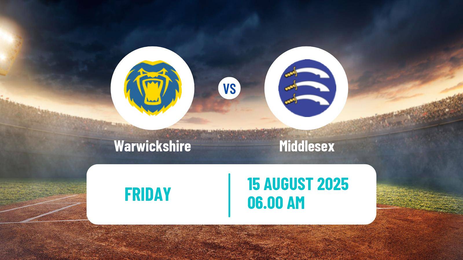 Cricket Royal London One-Day Cup Warwickshire - Middlesex
