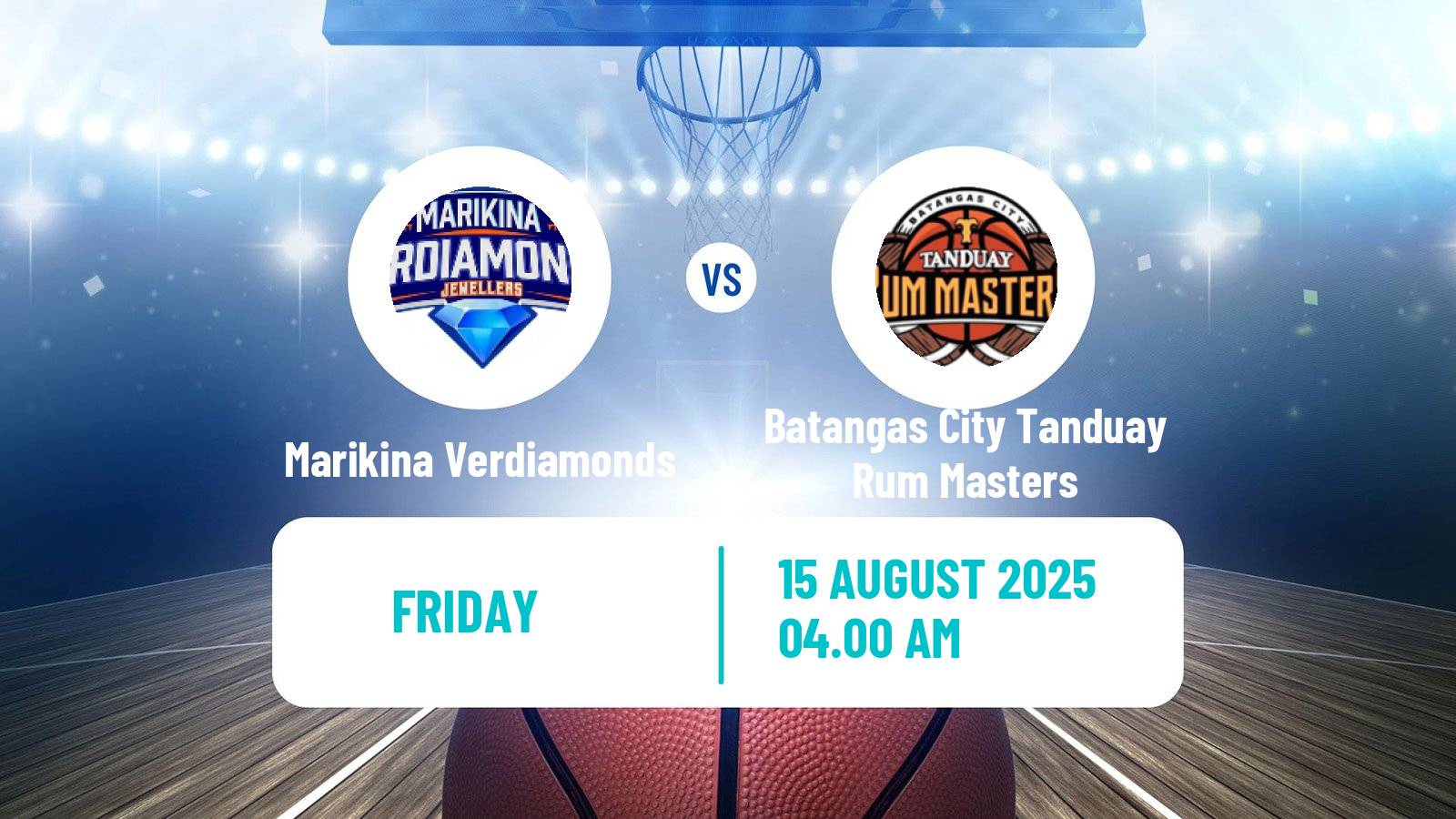Basketball Philippines MBPL  Marikina Verdiamonds - Batangas City Tanduay Rum Masters