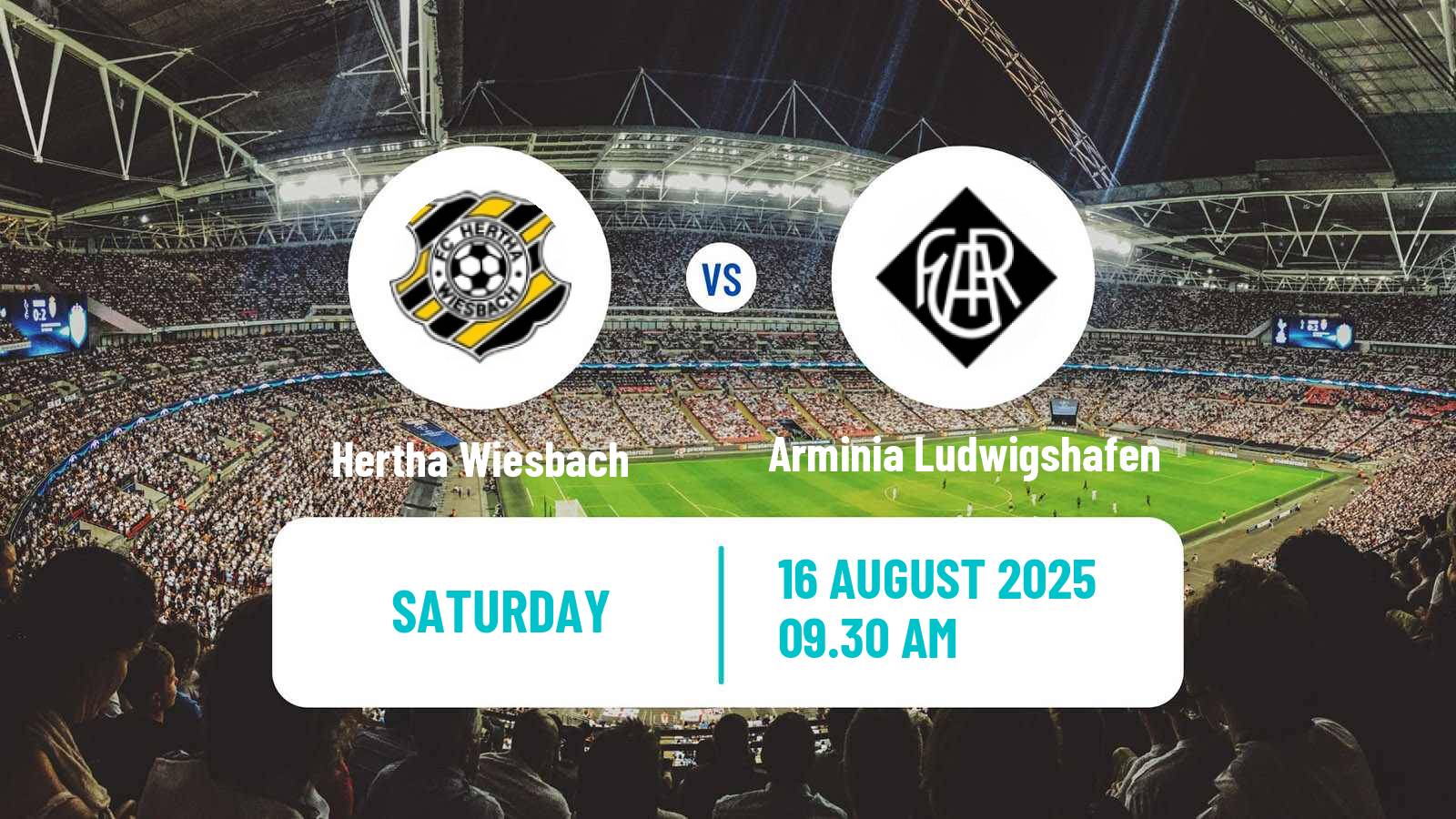 Football German Oberliga Rheinland-Pfalz/Saar Hertha Wiesbach - Arminia Ludwigshafen