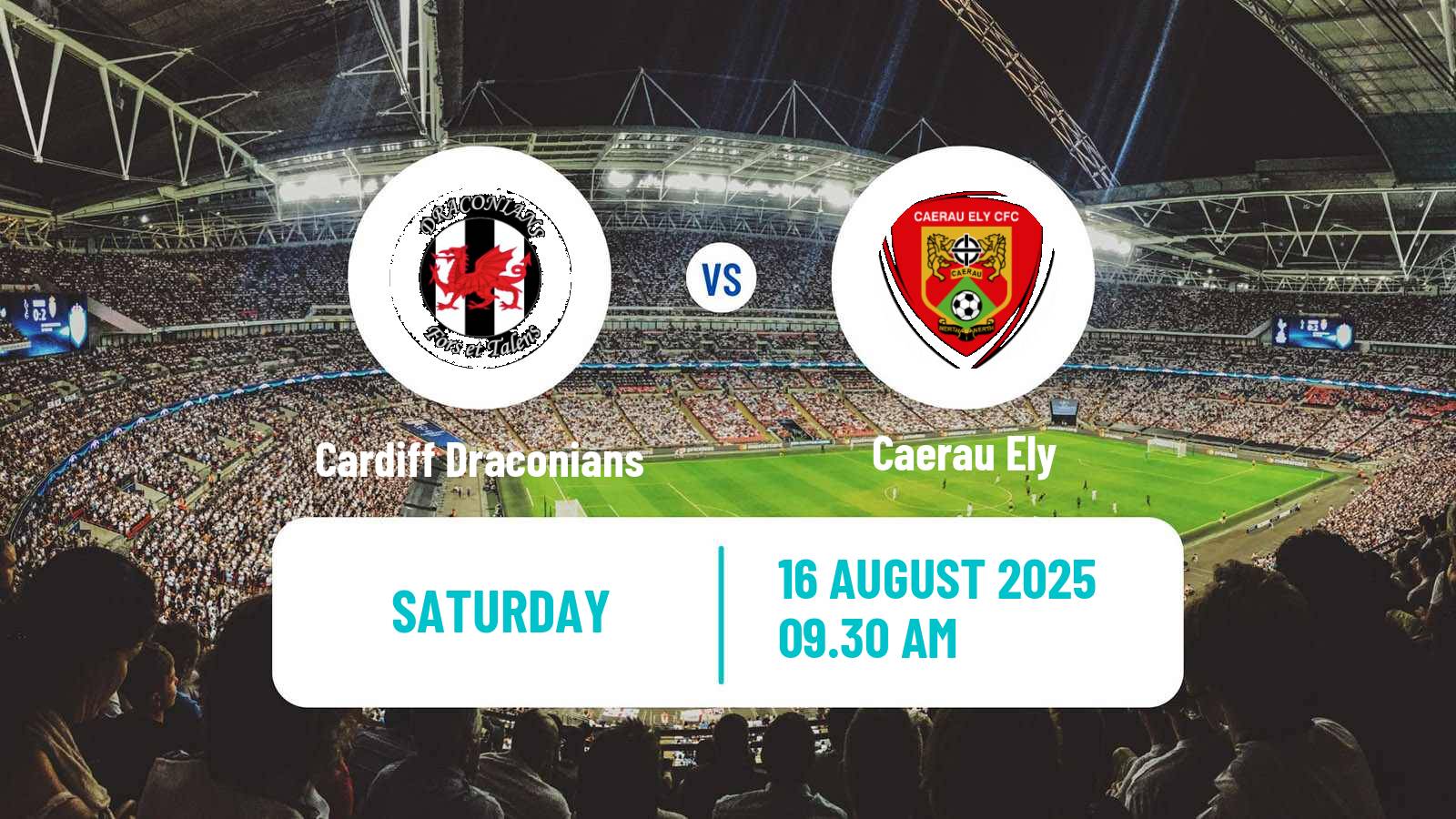 Football Welsh Cymru South Cardiff Draconians - Caerau Ely