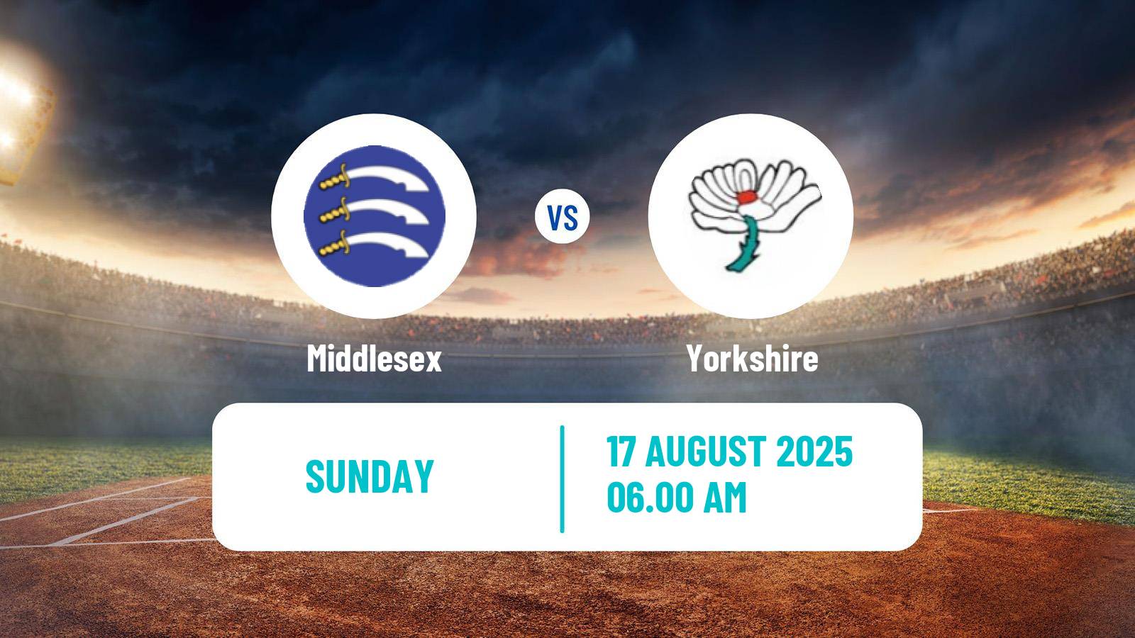 Cricket Royal London One-Day Cup Middlesex - Yorkshire