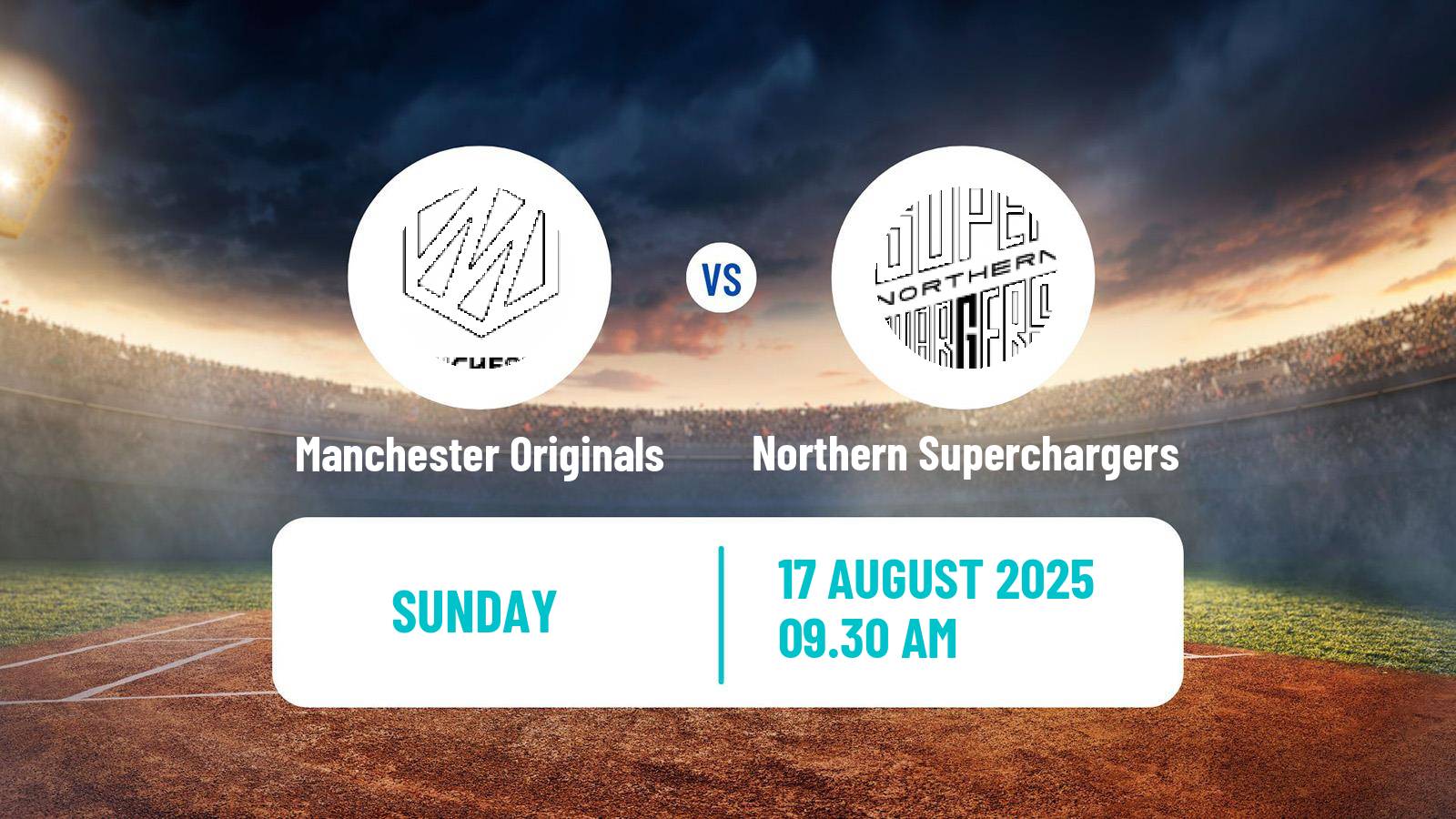 Cricket United Kingdom The Hundred Cricket Manchester Originals - Northern Superchargers