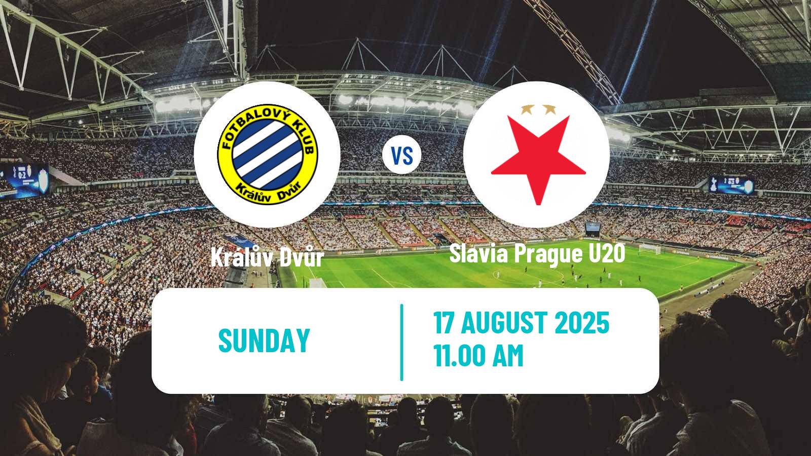 Football Czech CFL Group A Králův Dvůr - Slavia Prague U20