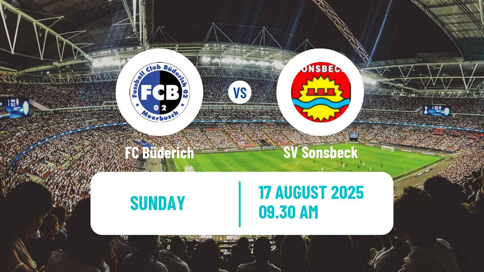 Football German Oberliga Niederrhein Büderich - Sonsbeck