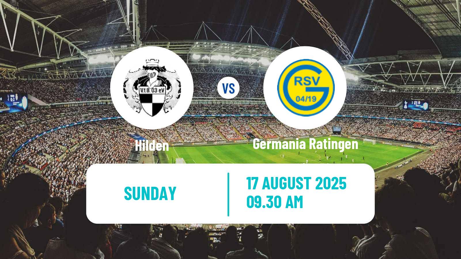 Football German Oberliga Niederrhein Hilden - Germania Ratingen