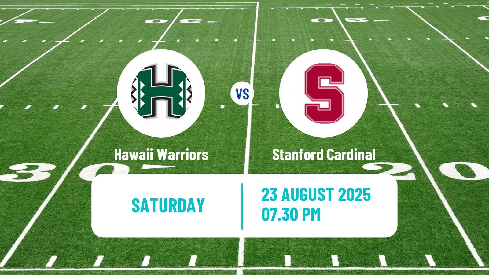 American football NCAA College Football Hawaii Warriors - Stanford Cardinal