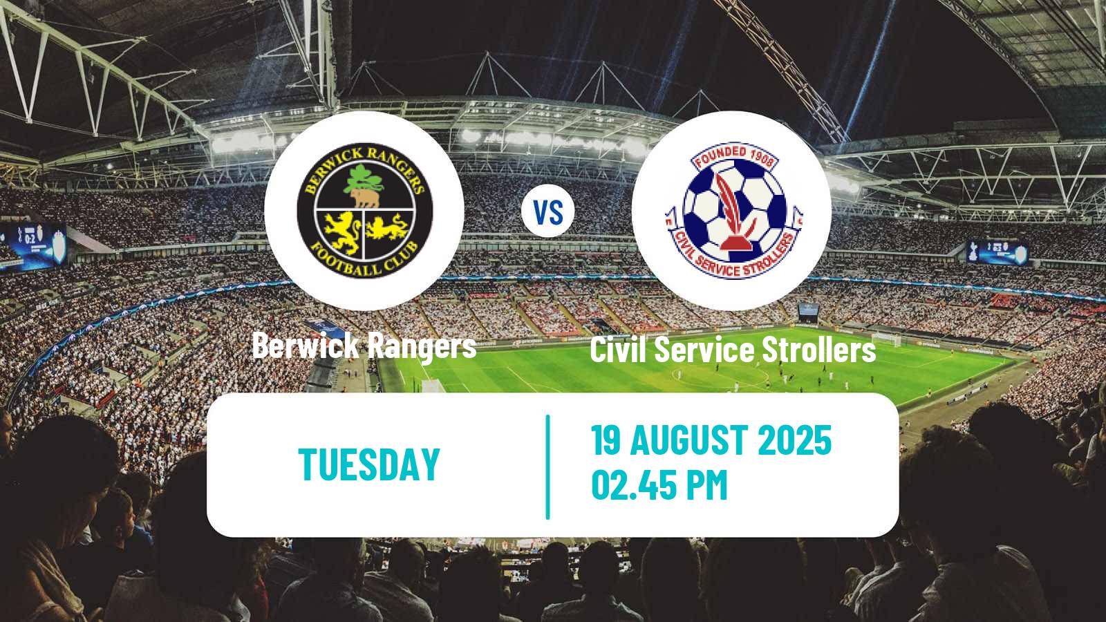 Football Scottish Lowland League Berwick Rangers - Civil Service Strollers