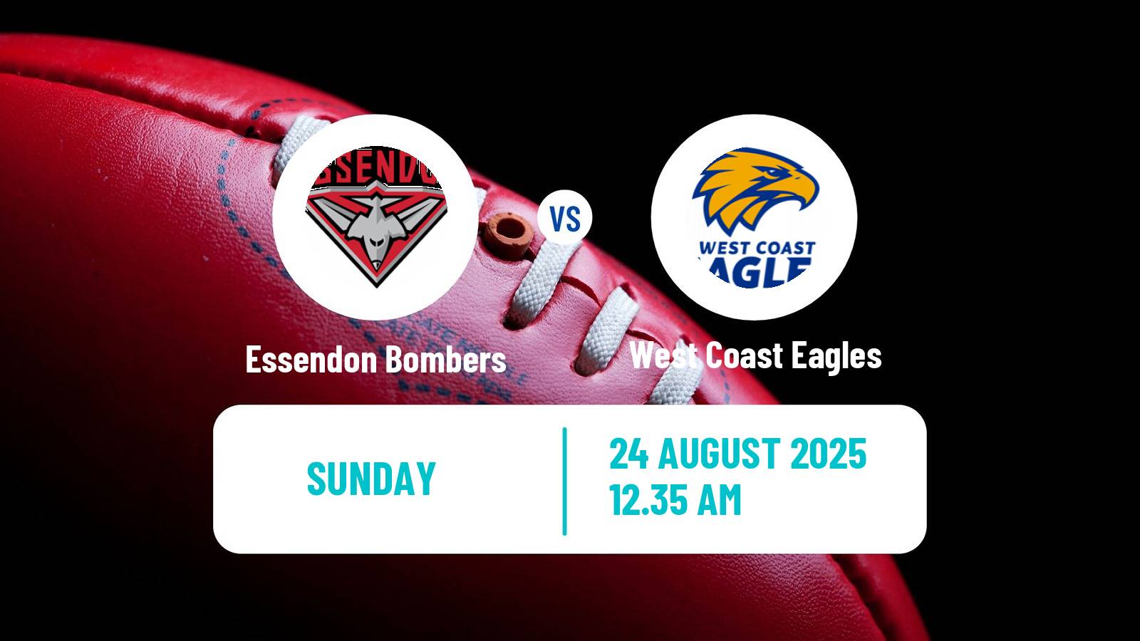Aussie rules AFL Women Essendon Bombers - West Coast Eagles