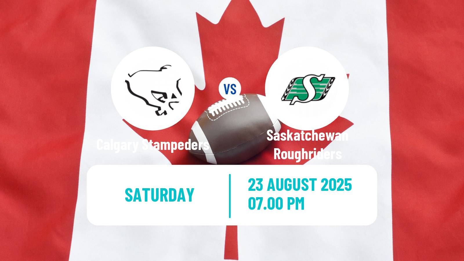 Canadian football CFL Calgary Stampeders - Saskatchewan Roughriders