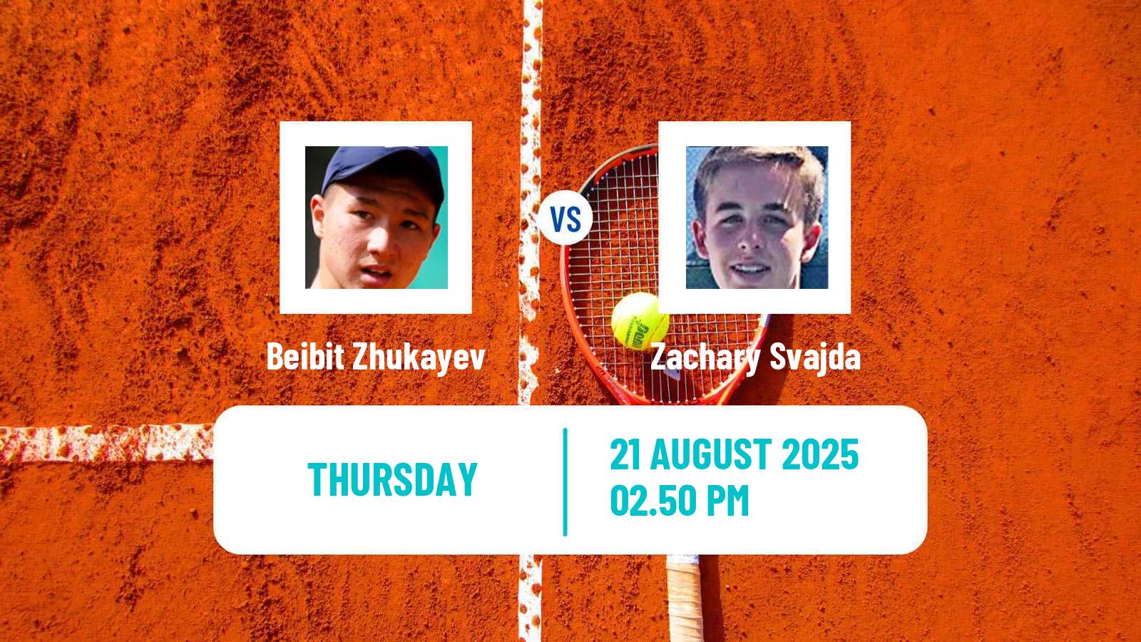 Tennis ATP US Open Beibit Zhukayev - Zachary Svajda