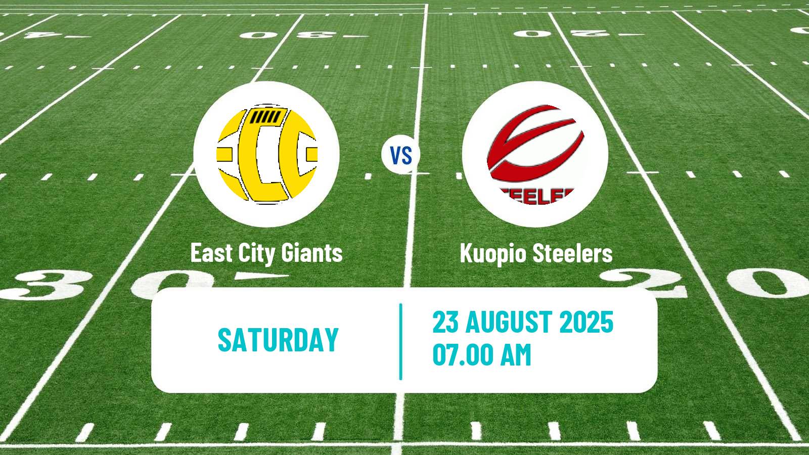 American football Finnish Vaahteraliiga East City Giants - Kuopio Steelers
