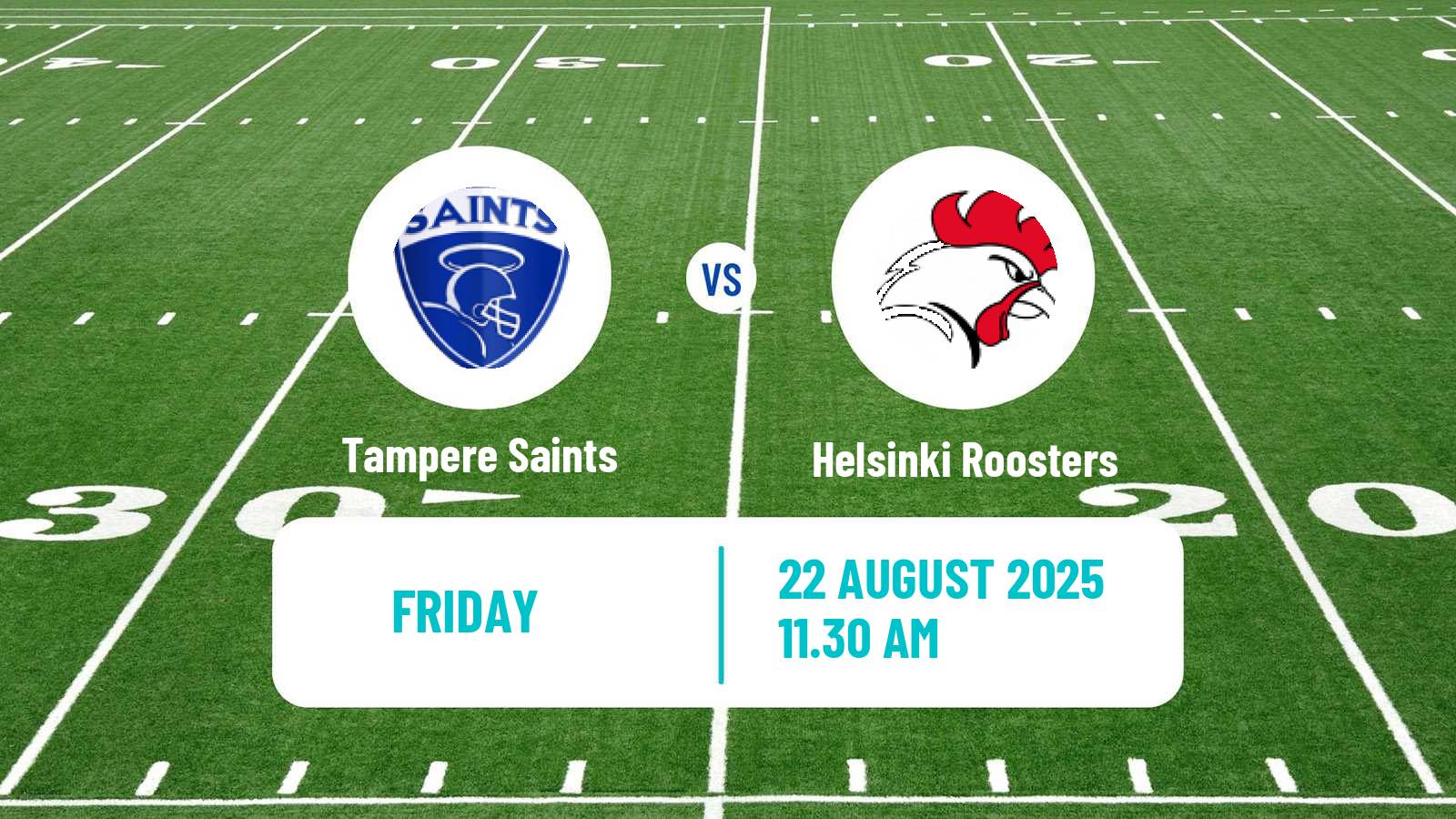 American football Finnish Vaahteraliiga Tampere Saints - Helsinki Roosters