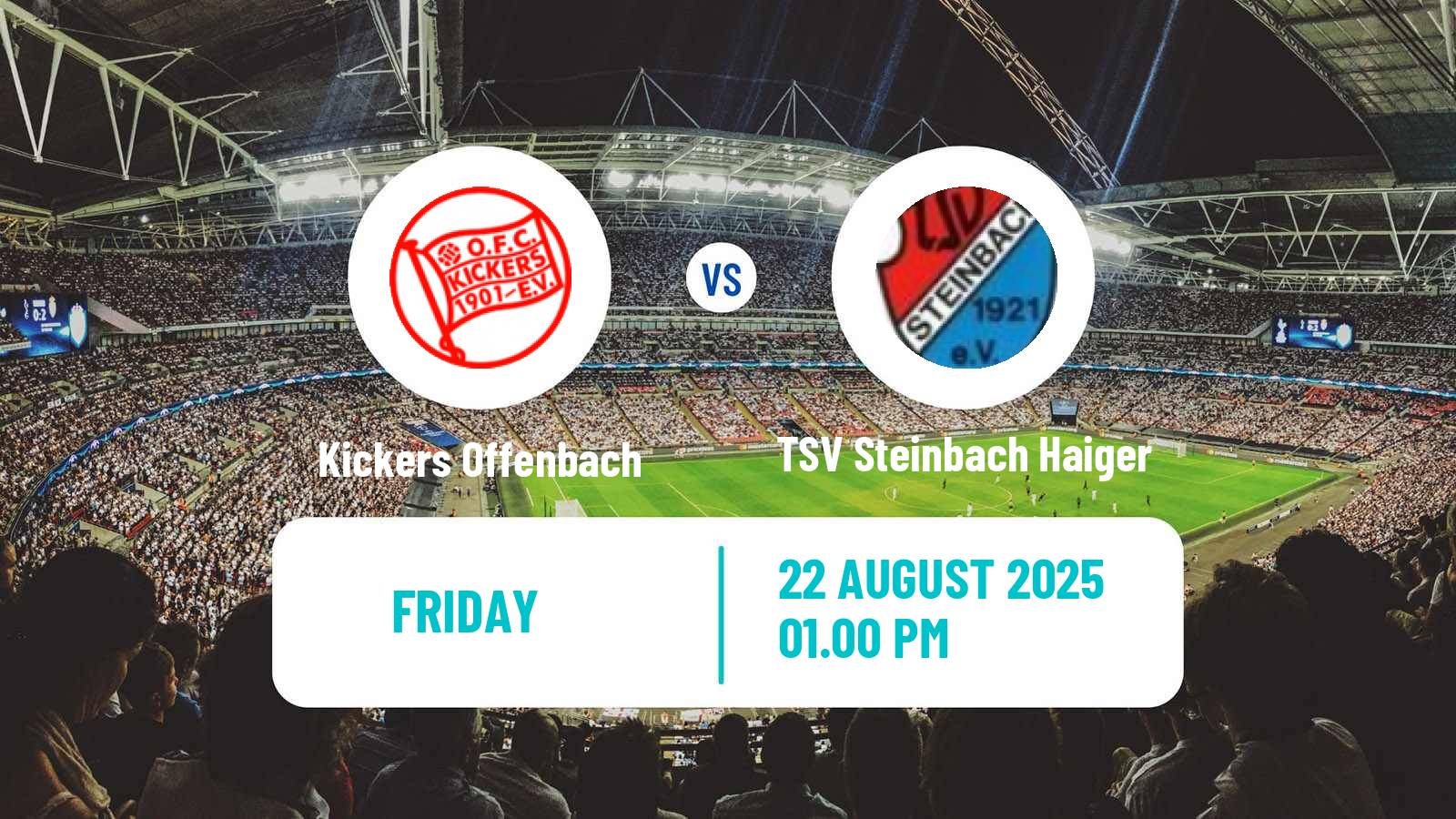 Football German Regionalliga Sudwest Kickers Offenbach - TSV Steinbach Haiger