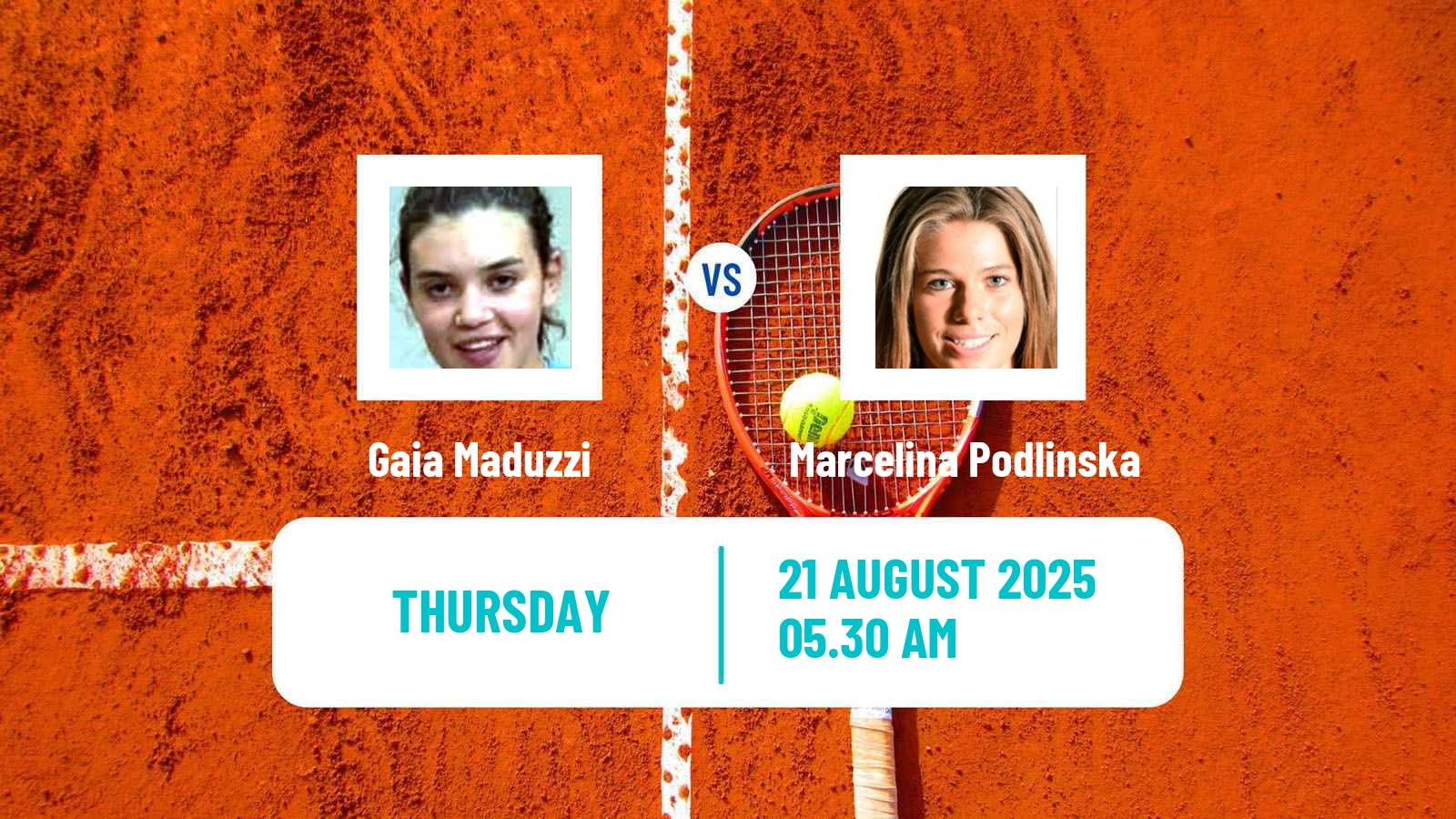 Tennis ITF W15 Krakow Women Gaia Maduzzi - Marcelina Podlinska