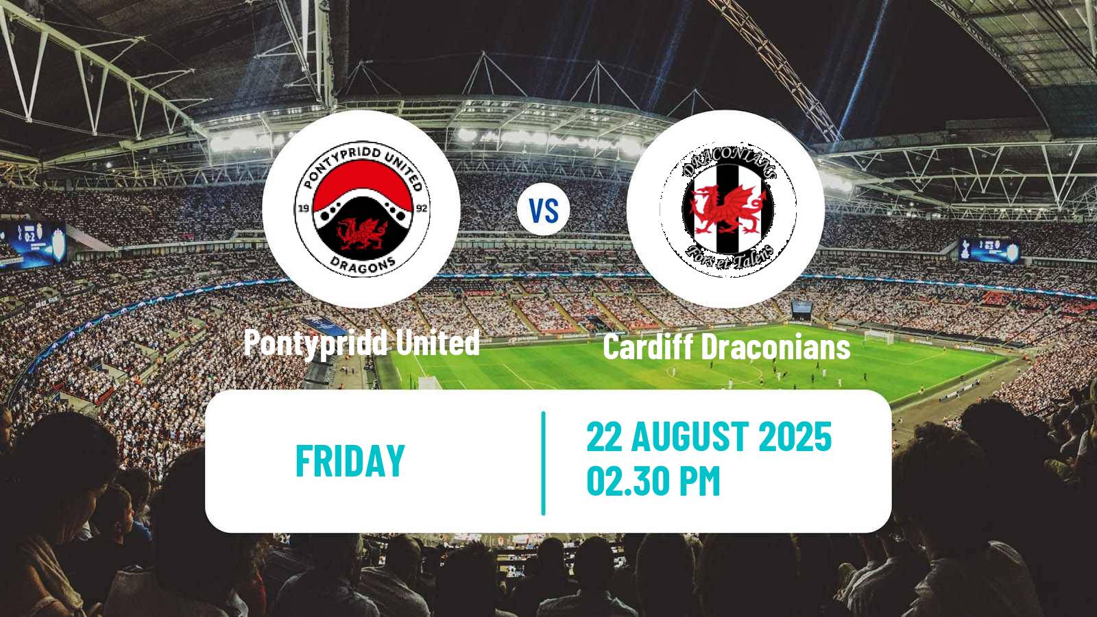 Football Welsh Cymru South Pontypridd United - Cardiff Draconians