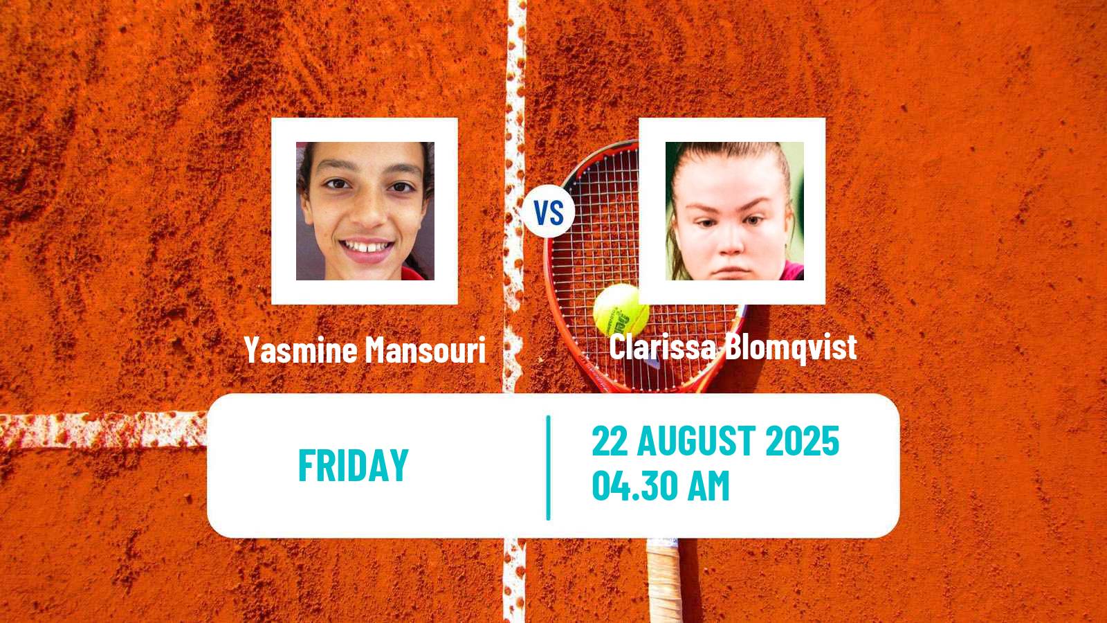 Tennis ITF W15 Monastir 30 Women Yasmine Mansouri - Clarissa Blomqvist