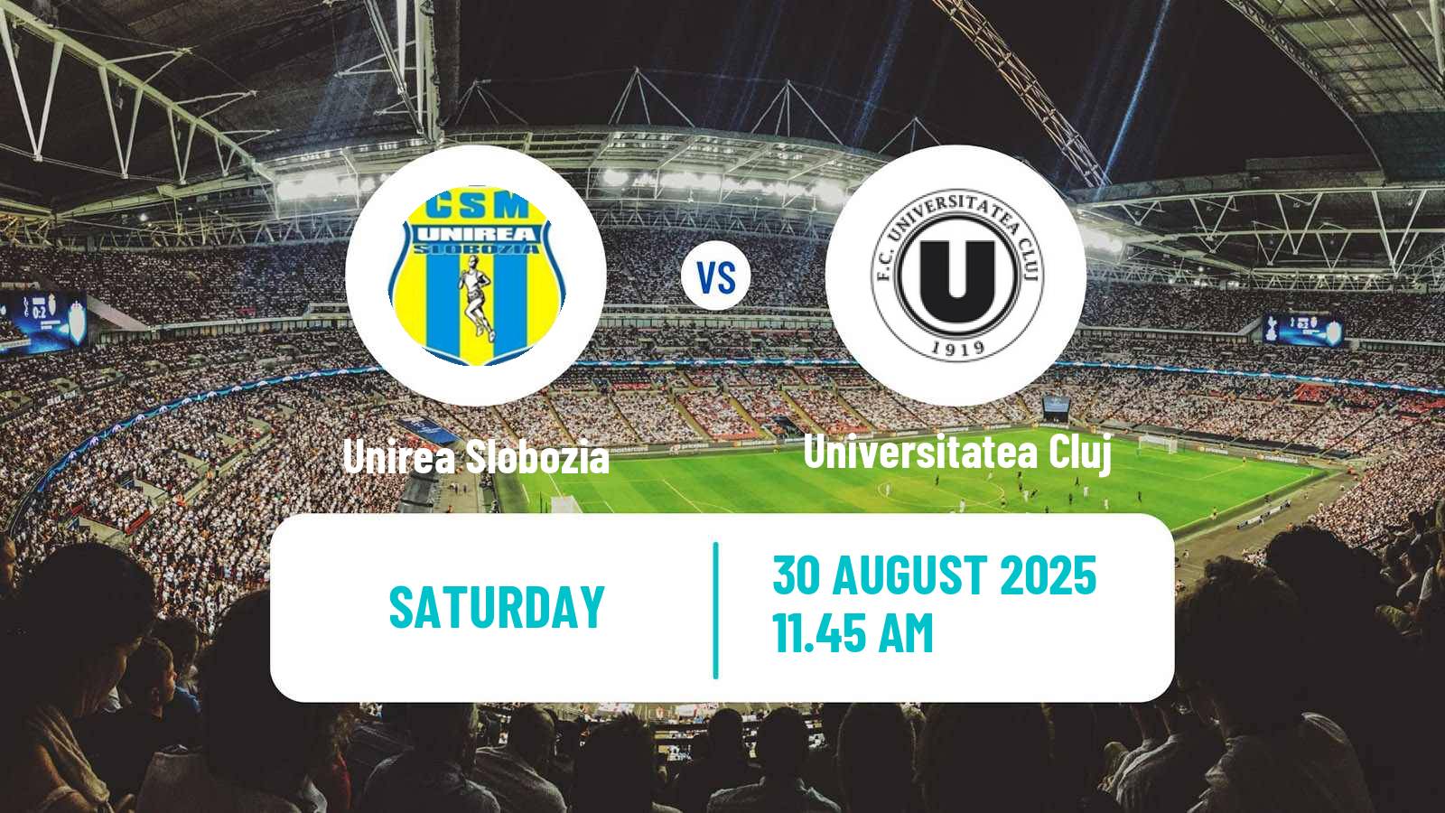 Football Romanian Liga 1 Unirea Slobozia - Universitatea Cluj