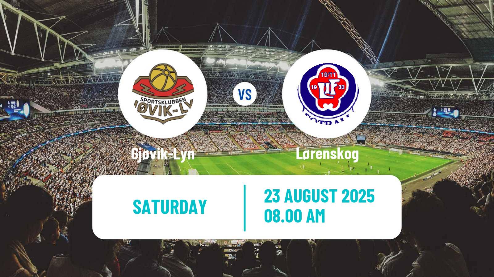 Football Norwegian Division 3 - Group 3 Gjøvik-Lyn - Lørenskog