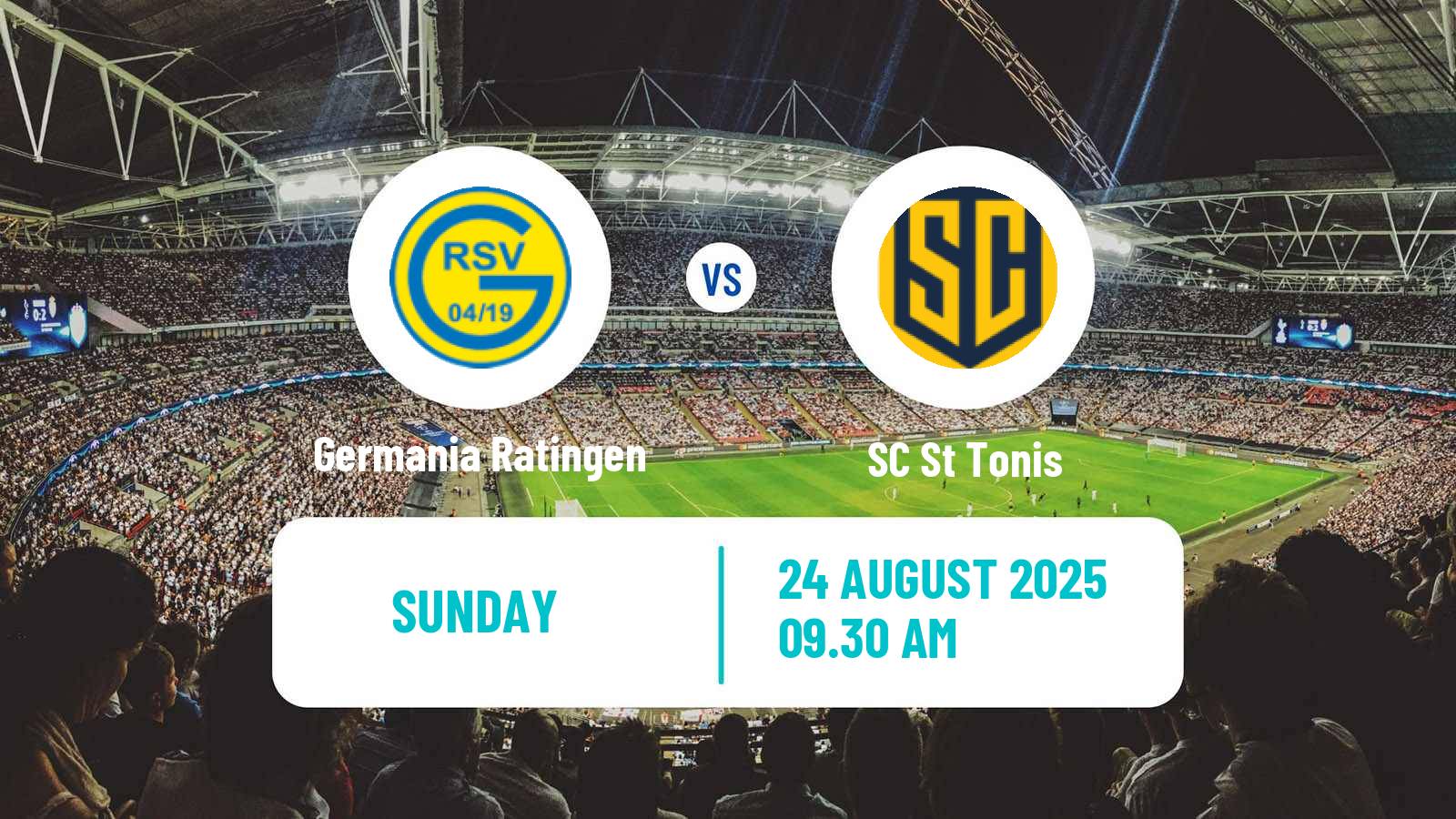 Football German Oberliga Niederrhein Germania Ratingen - St Tonis