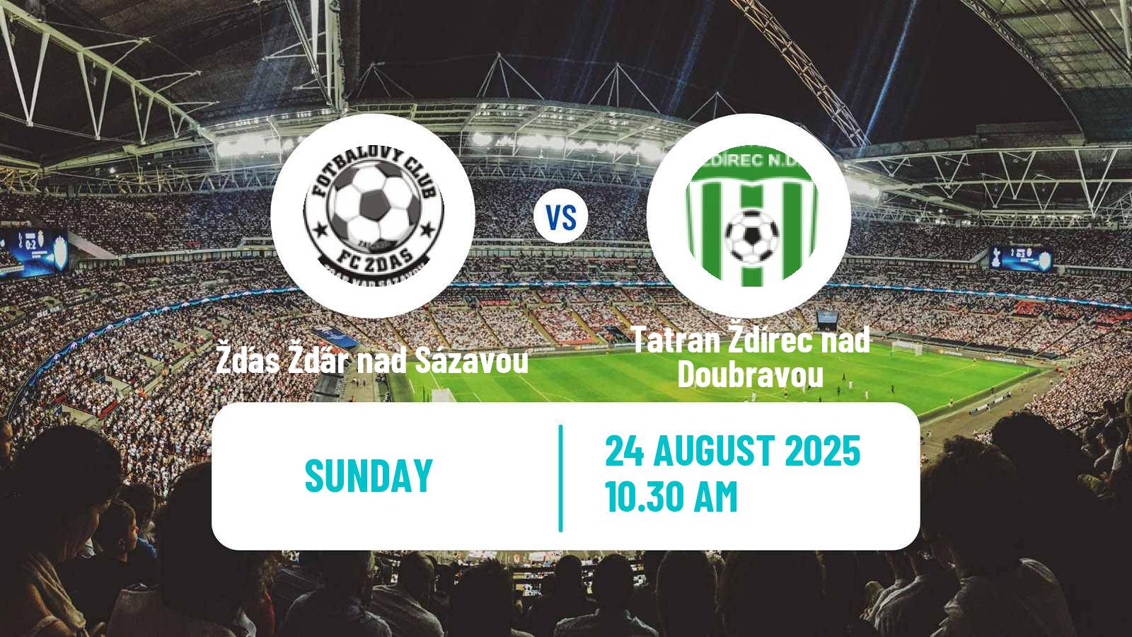 Football Czech Division D Žďas Žďár nad Sázavou - Tatran Ždírec nad Doubravou