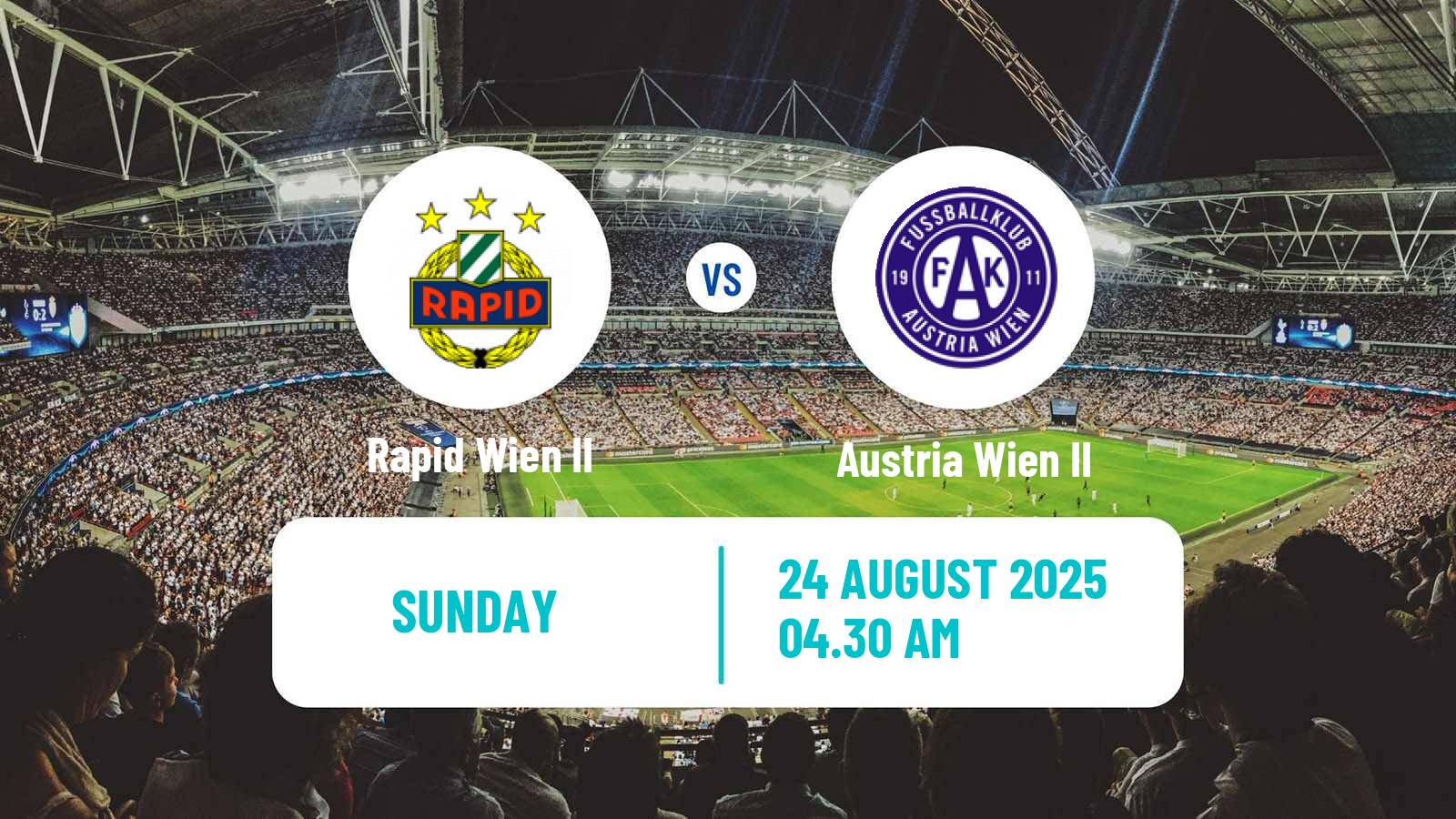 Football Austrian 2 Liga Rapid Wien II - Austria Wien II