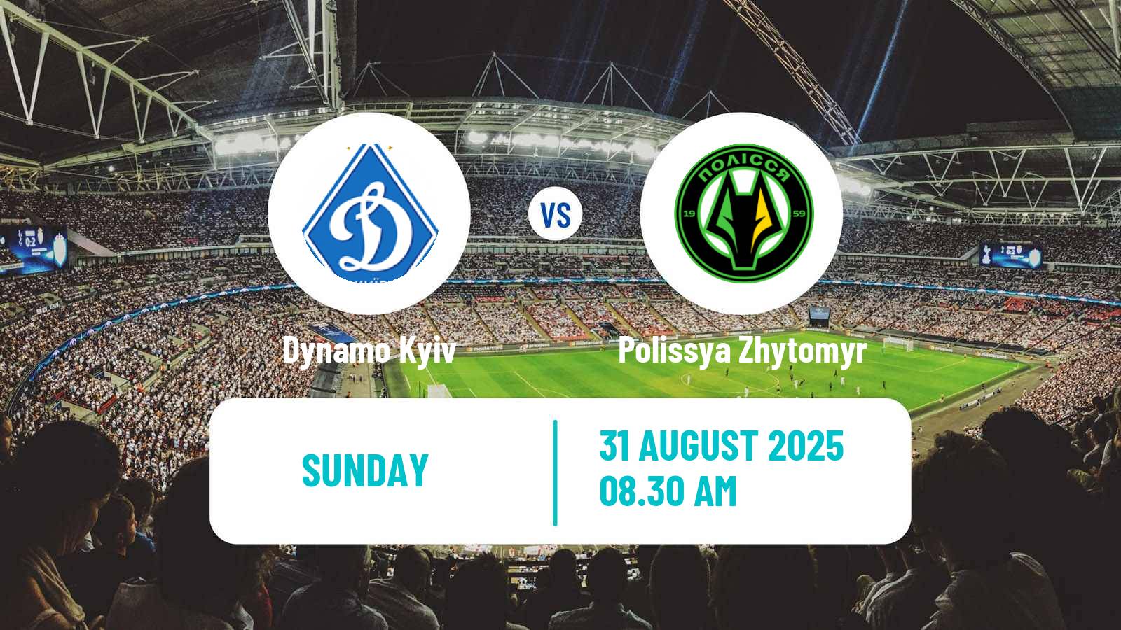 Football Ukrainian Premier League Dynamo Kyiv - Polissya Zhytomyr