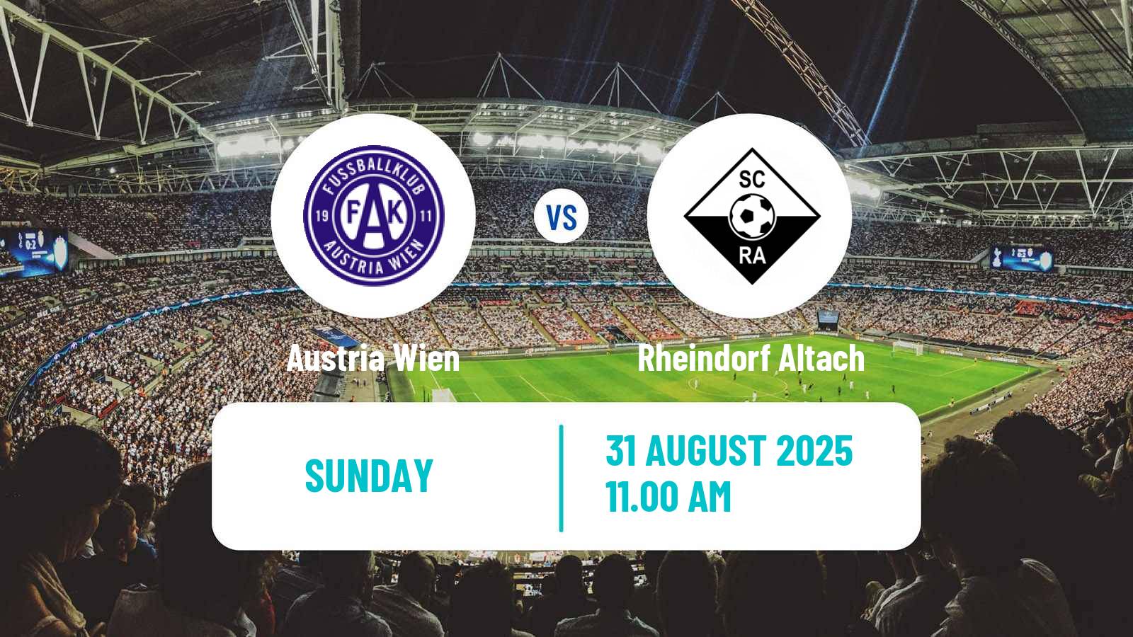 Football Austrian Bundesliga Austria Wien - Rheindorf Altach