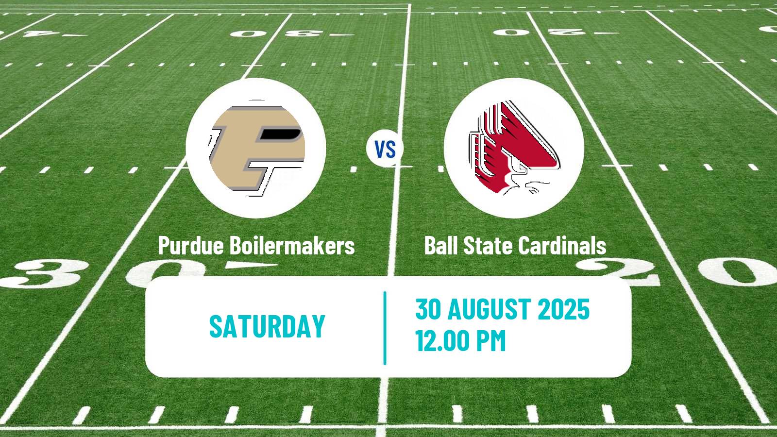 American football NCAA College Football Purdue Boilermakers - Ball State Cardinals