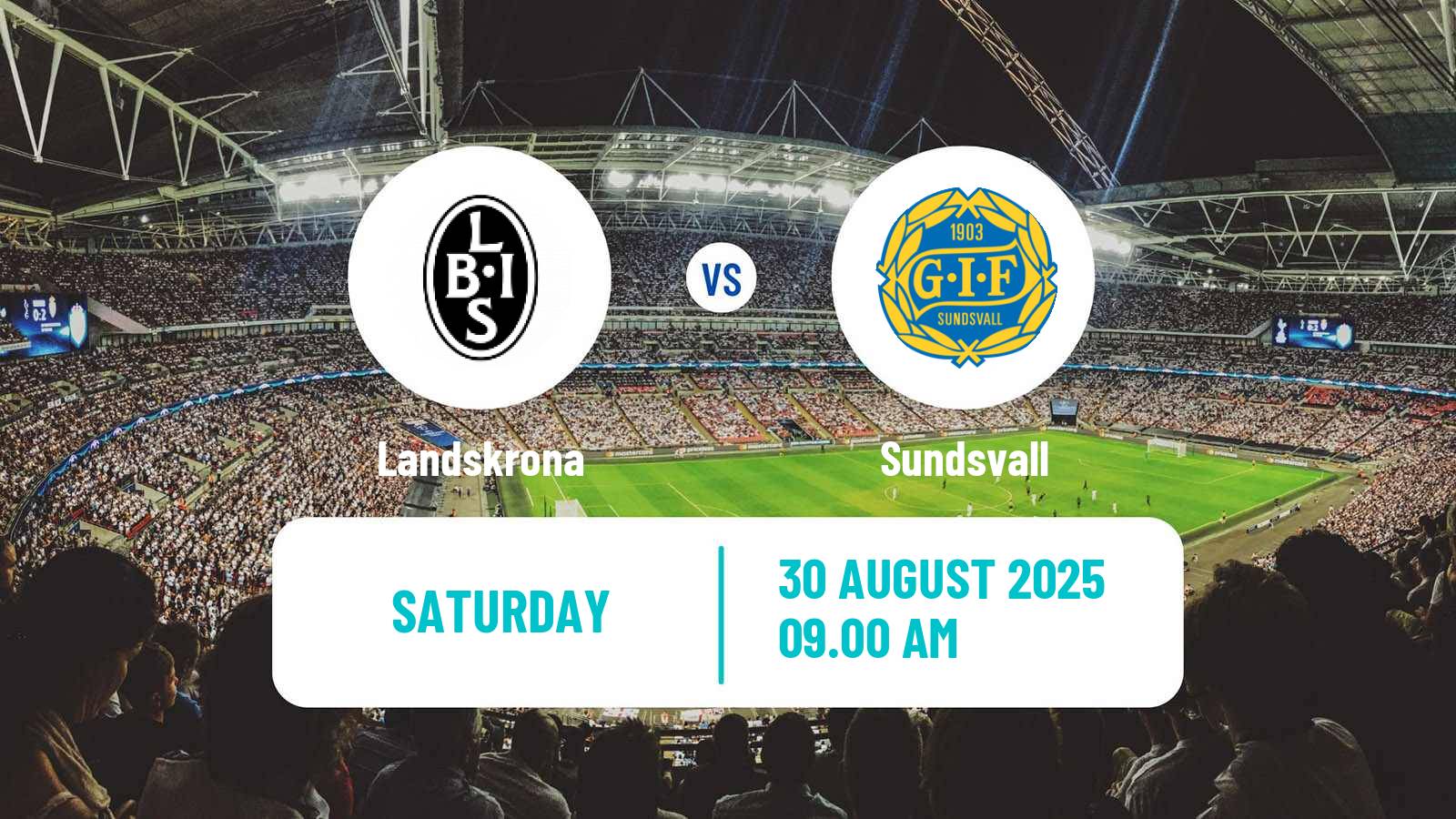 Football Swedish Superettan Landskrona - Sundsvall