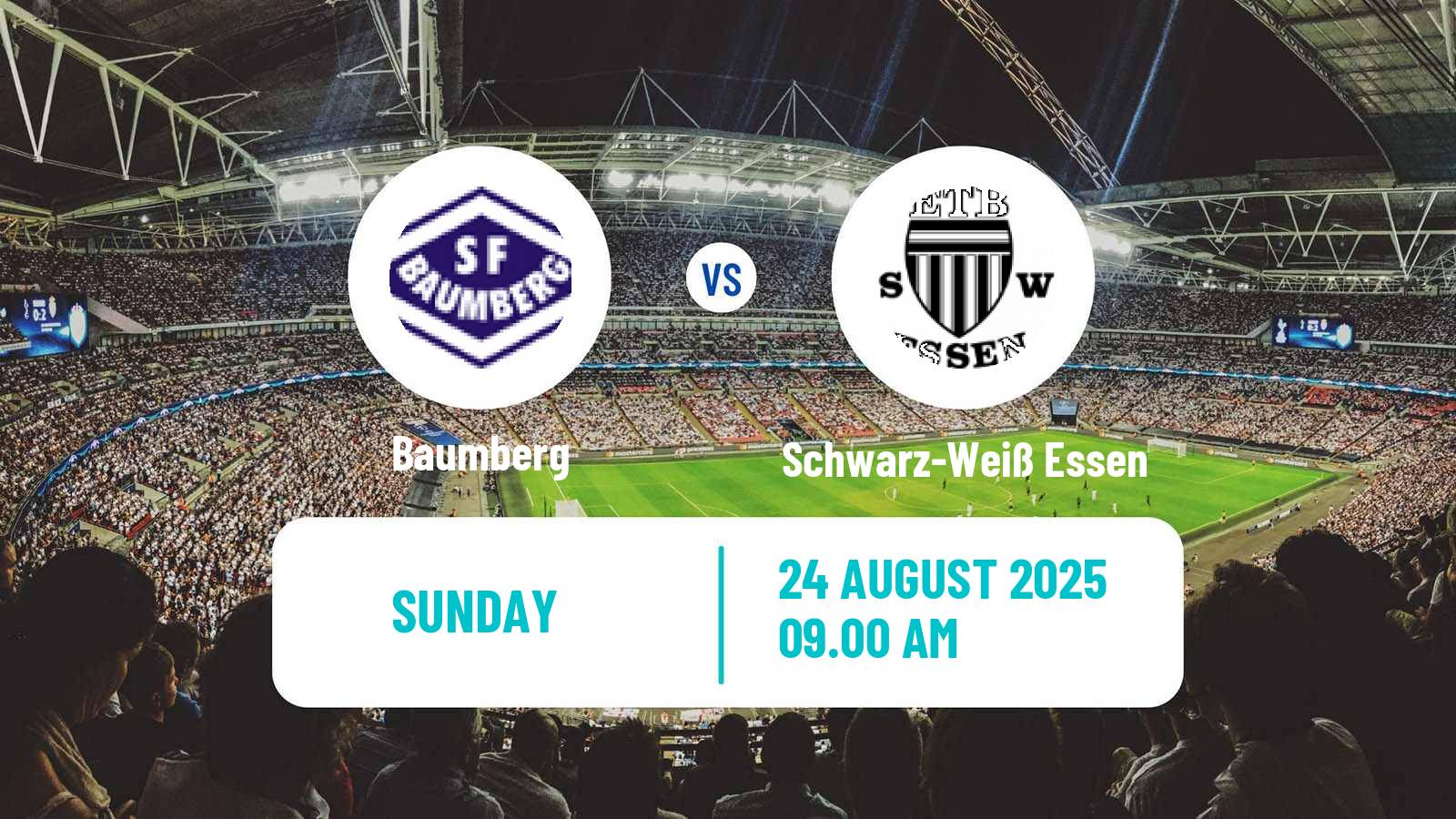Football German Oberliga Niederrhein Baumberg - Schwarz-Weiß Essen
