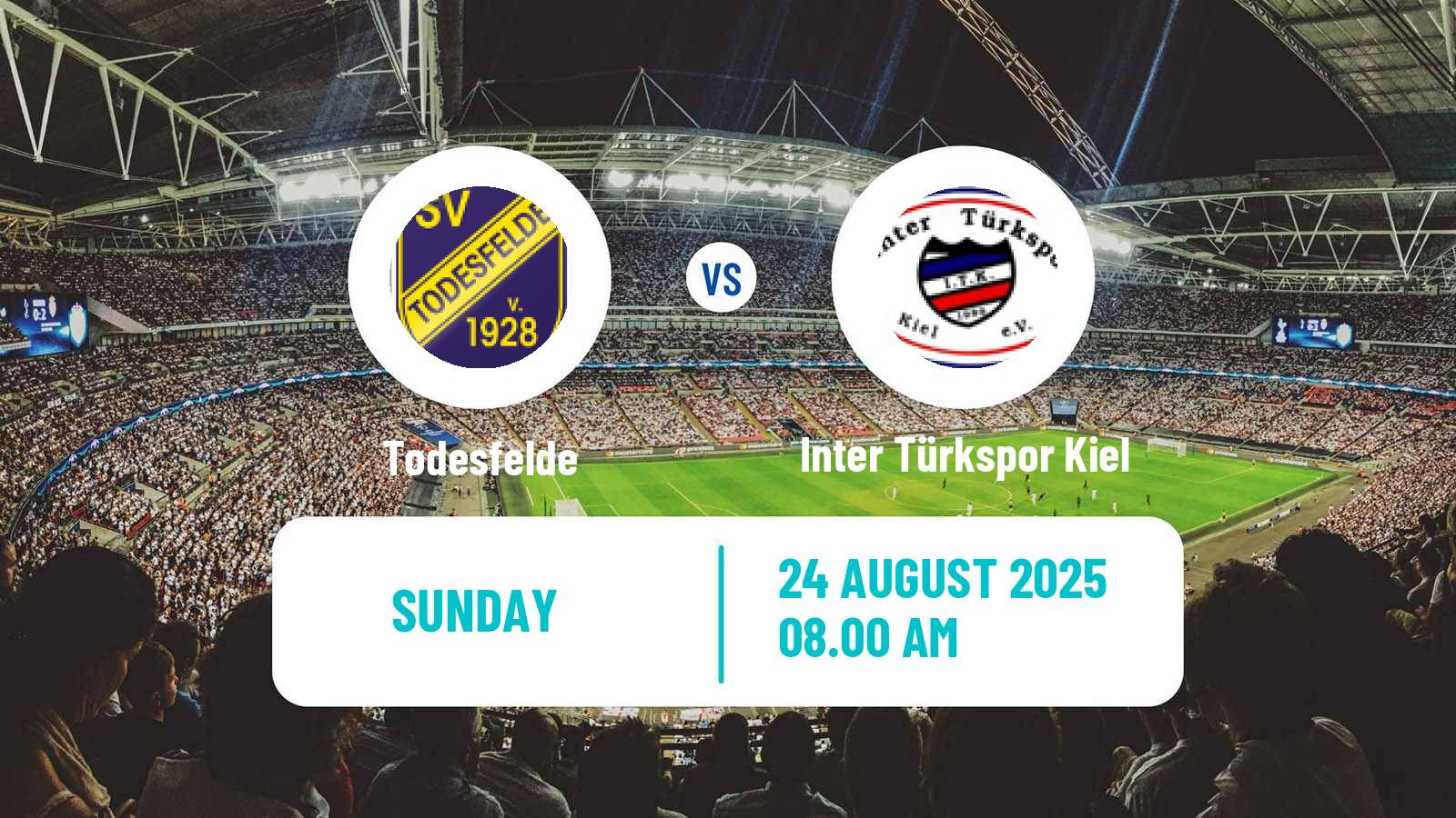 Football German Oberliga Schleswig-Holstein Todesfelde - Inter Türkspor Kiel