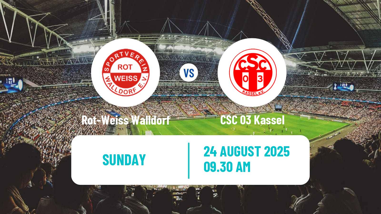 Football German Oberliga Hessen Rot-Weiss Walldorf - CSC 03 Kassel