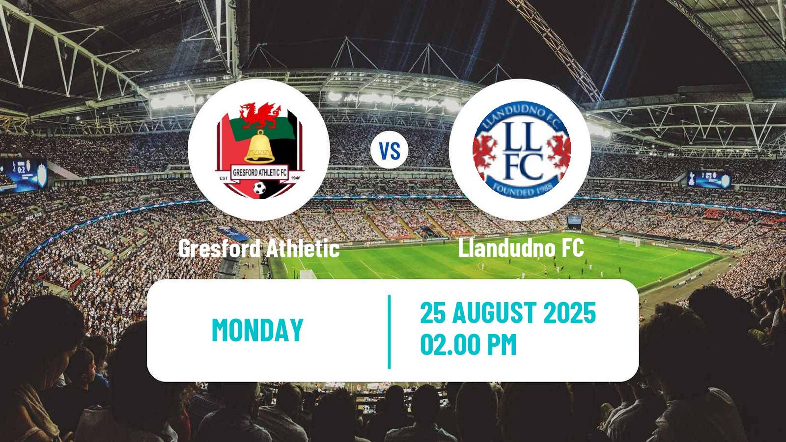 Football Welsh Cymru North Gresford Athletic - Llandudno