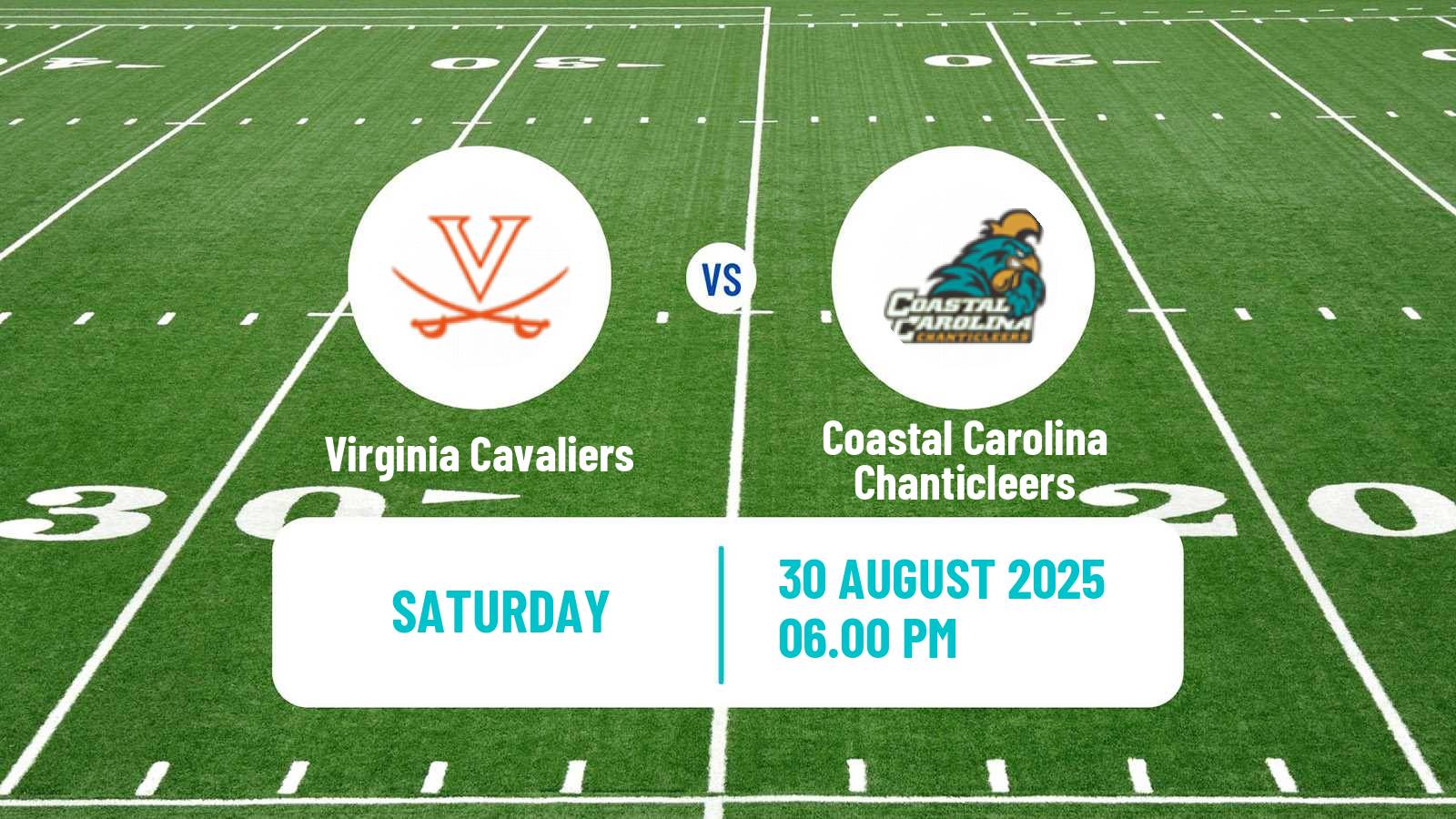 American football NCAA College Football Virginia Cavaliers - Coastal Carolina Chanticleers