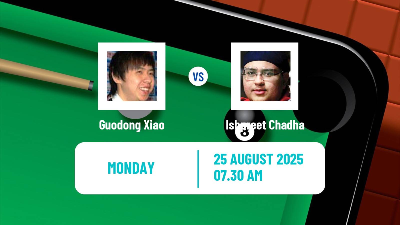 Snooker Wuhan Open Guodong Xiao - Ishpreet Chadha