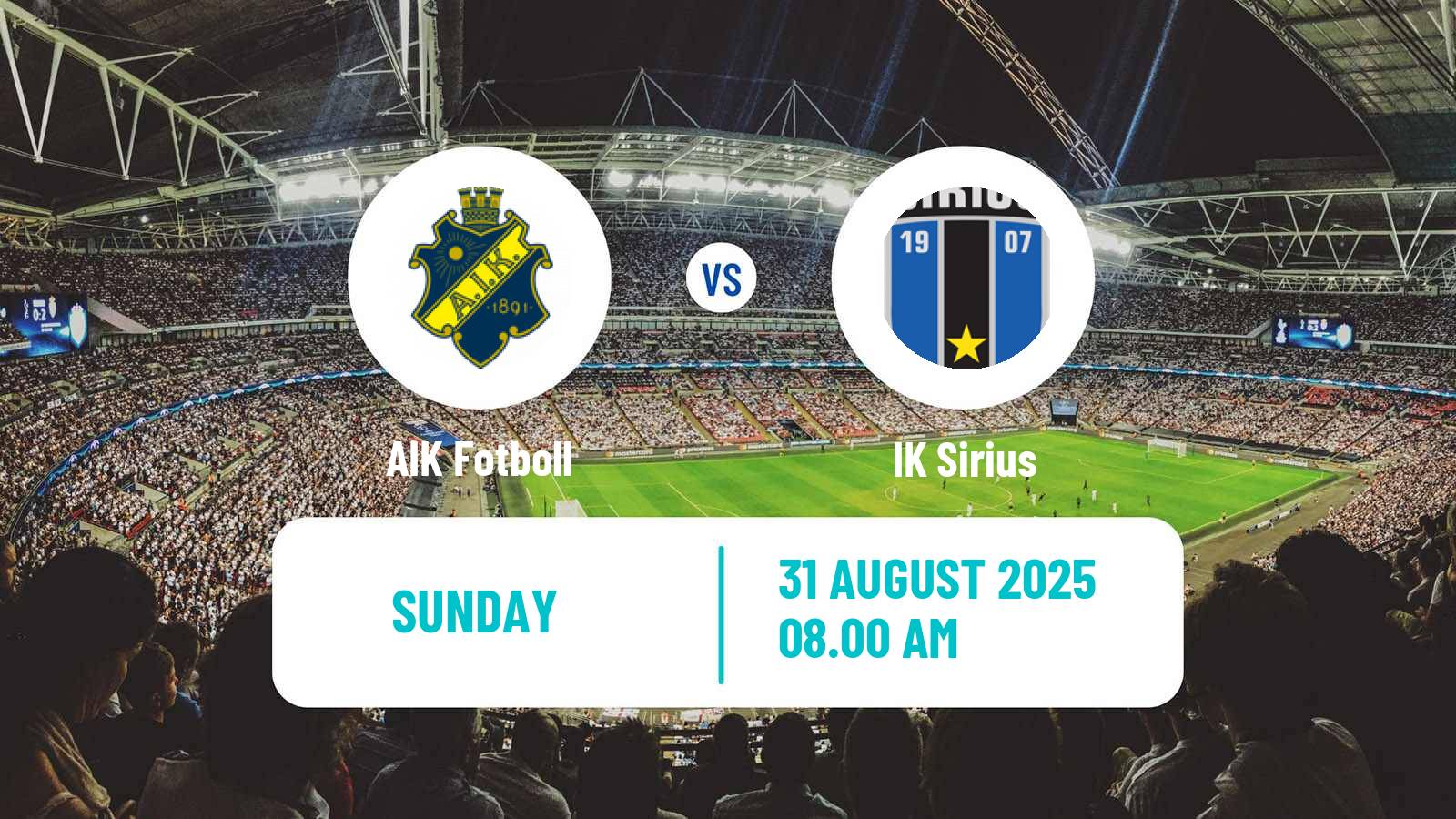 Football Swedish Allsvenskan AIK - Sirius