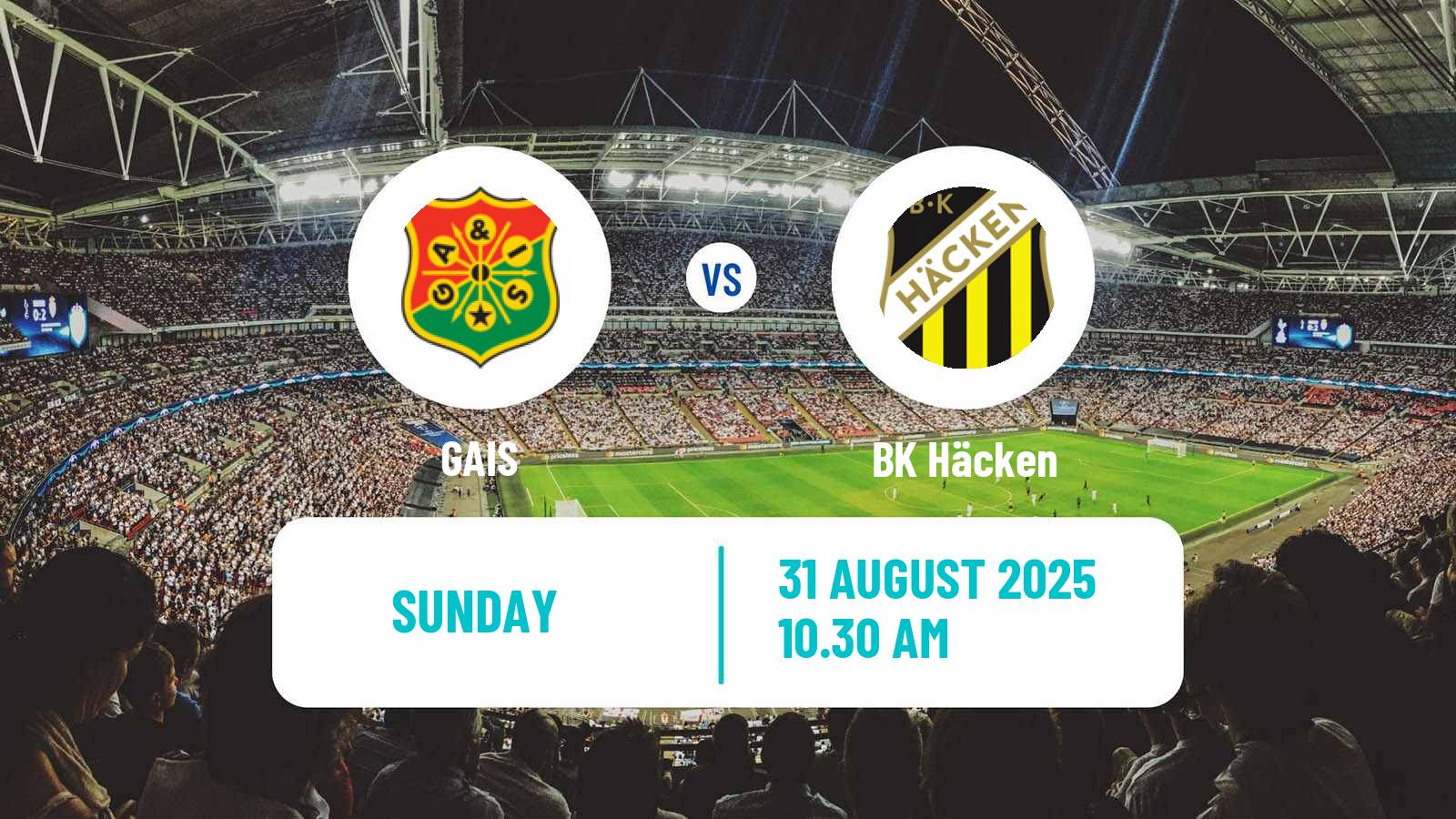 Football Swedish Allsvenskan GAIS - Häcken