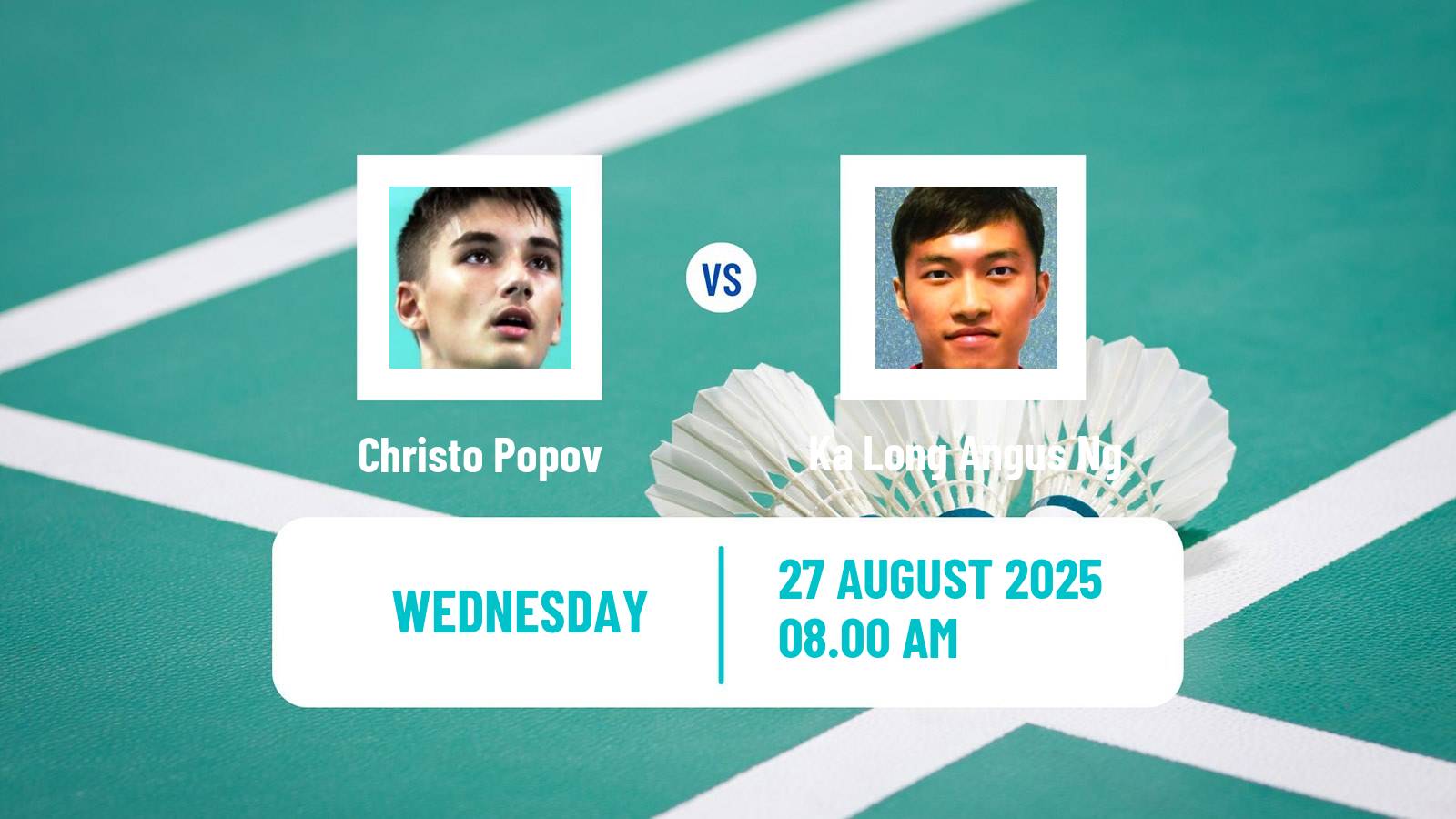 Badminton BWF World Championships Men Christo Popov - Ka Long Angus Ng