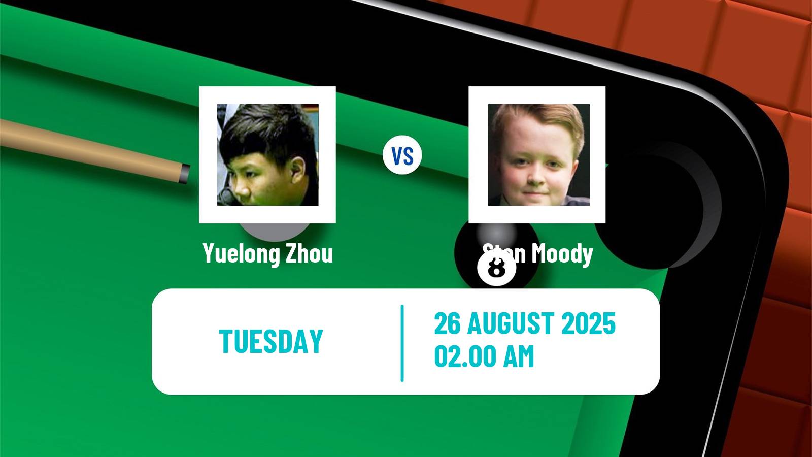 Snooker Wuhan Open Yuelong Zhou - Stan Moody