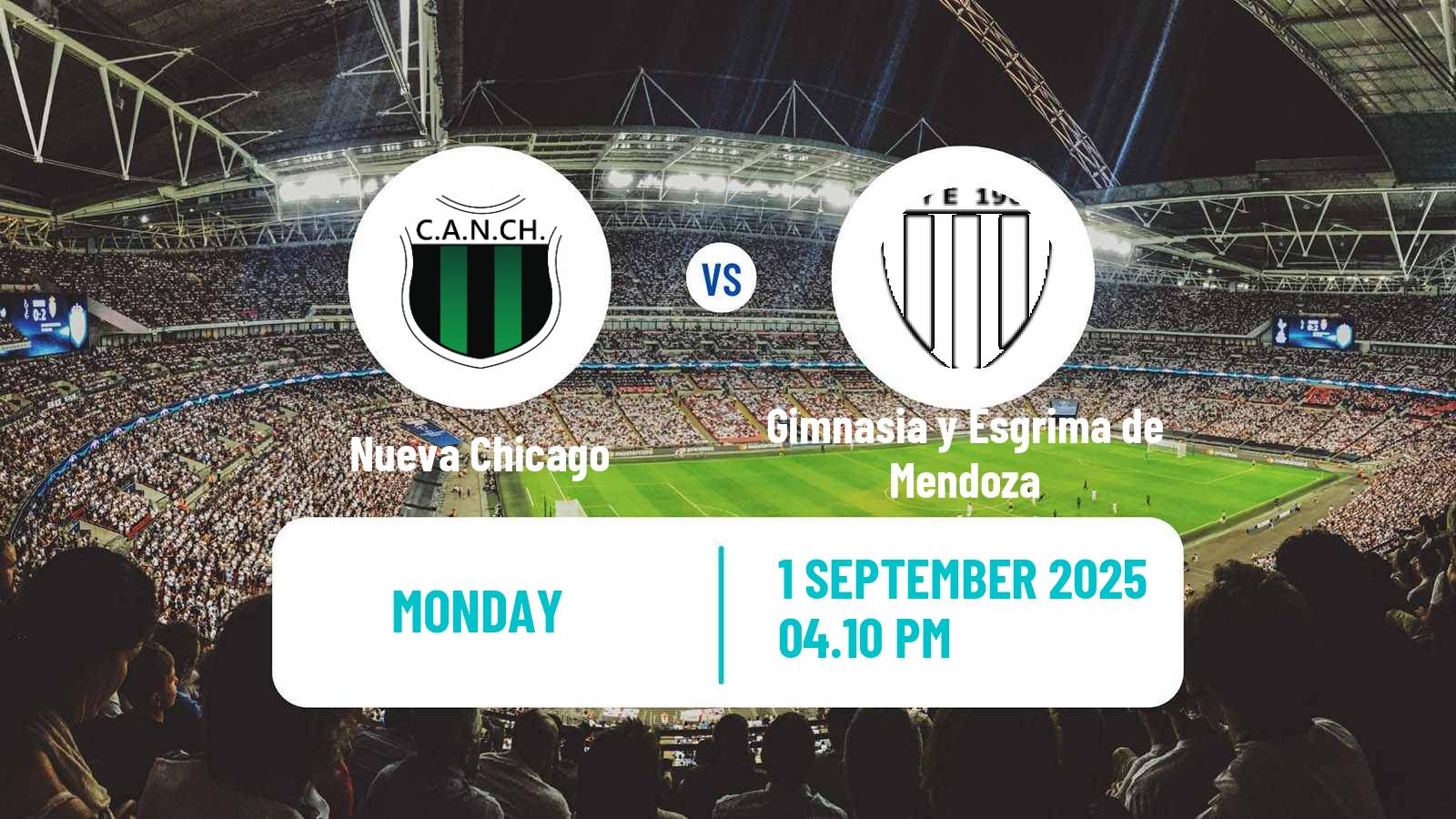 Football Argentinian Primera Nacional Nueva Chicago - Gimnasia y Esgrima de Mendoza