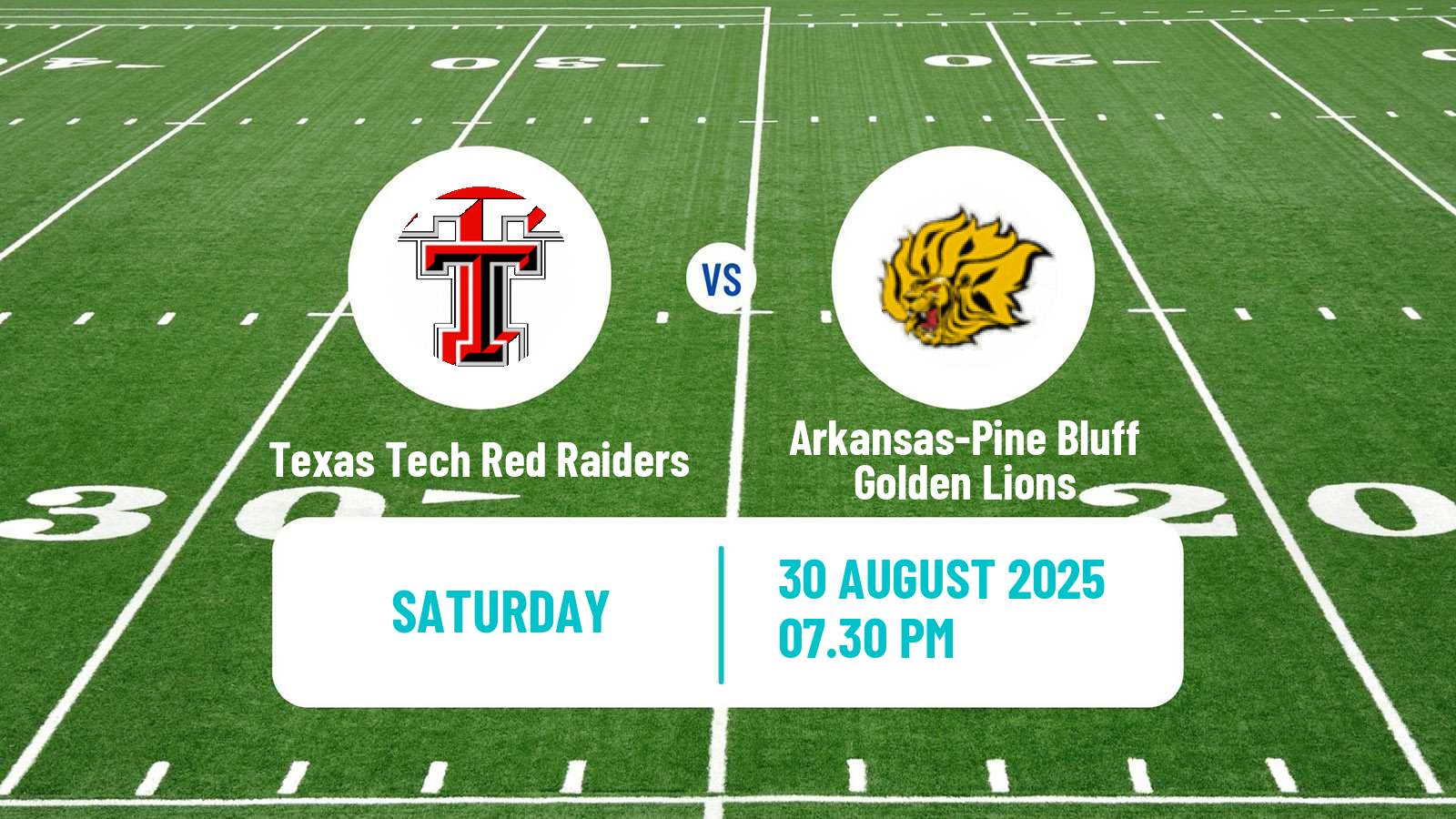 American football NCAA College Football Texas Tech Red Raiders - Arkansas-Pine Bluff Golden Lions