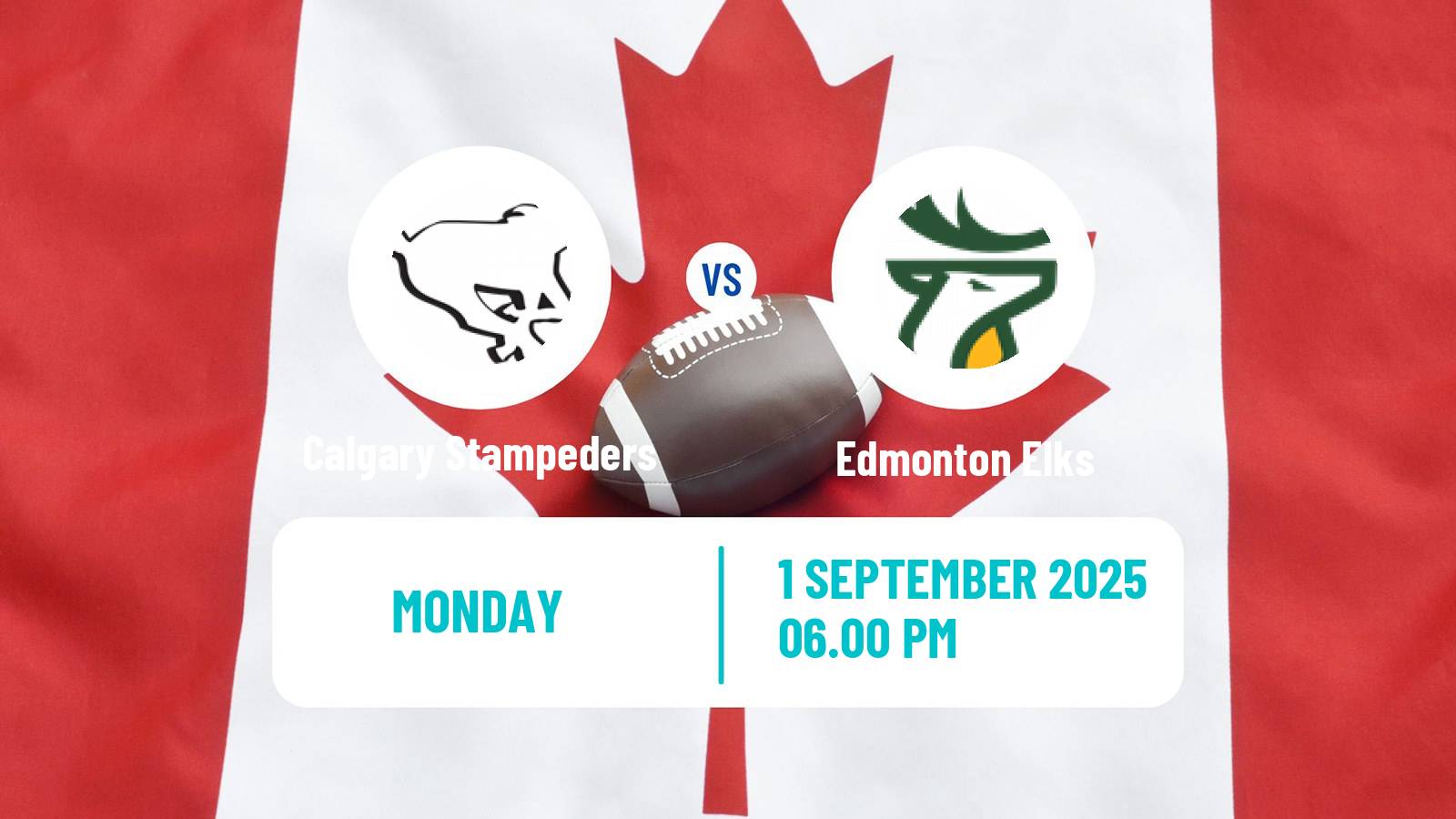 Canadian football CFL Calgary Stampeders - Edmonton Elks
