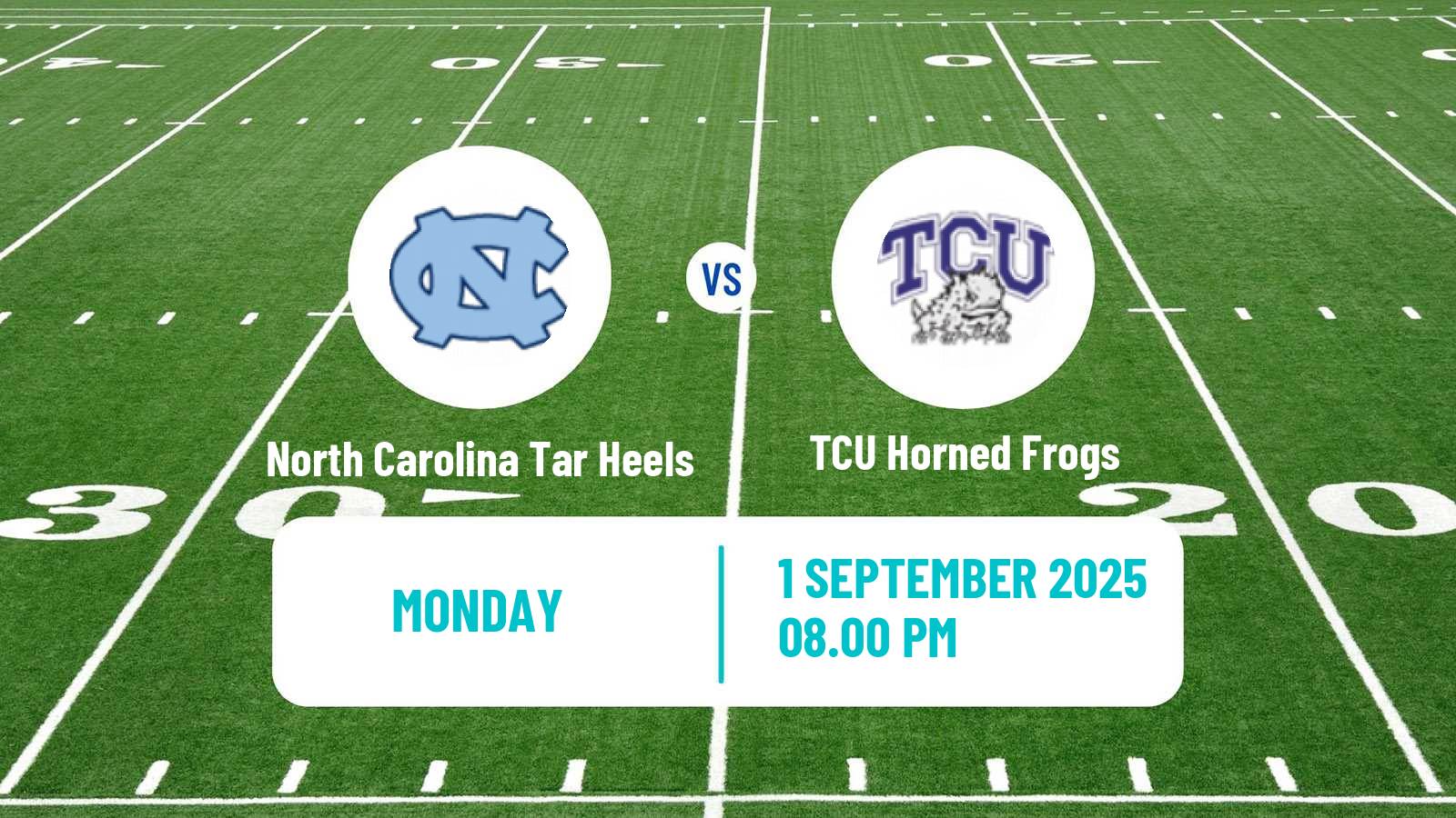 American football NCAA College Football North Carolina Tar Heels - TCU Horned Frogs