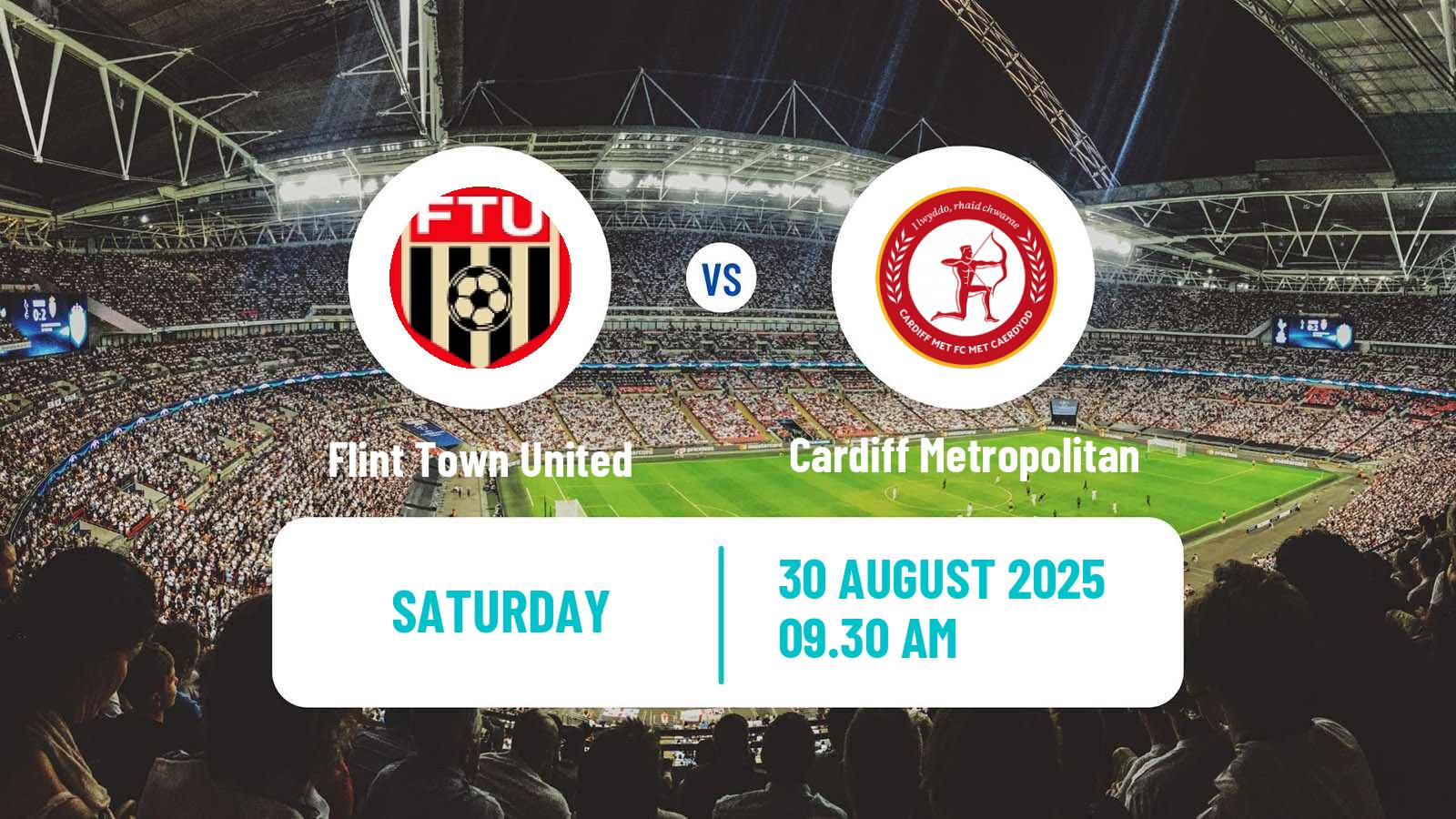 Football Welsh Cymru Premier Flint Town United - Cardiff Metropolitan