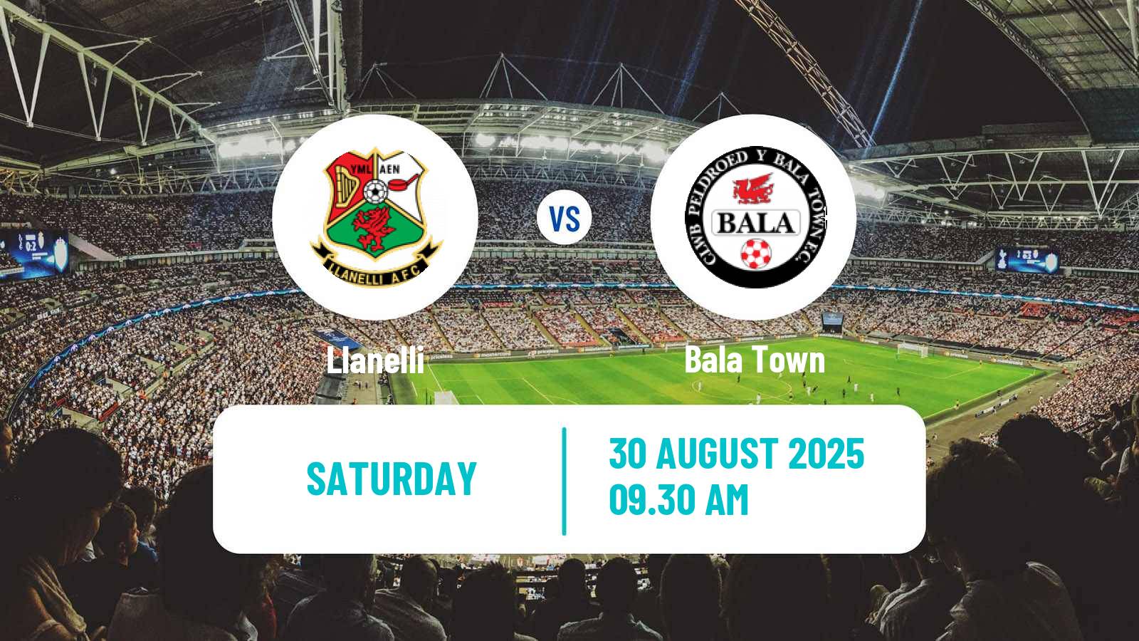 Football Welsh Cymru Premier Llanelli - Bala Town