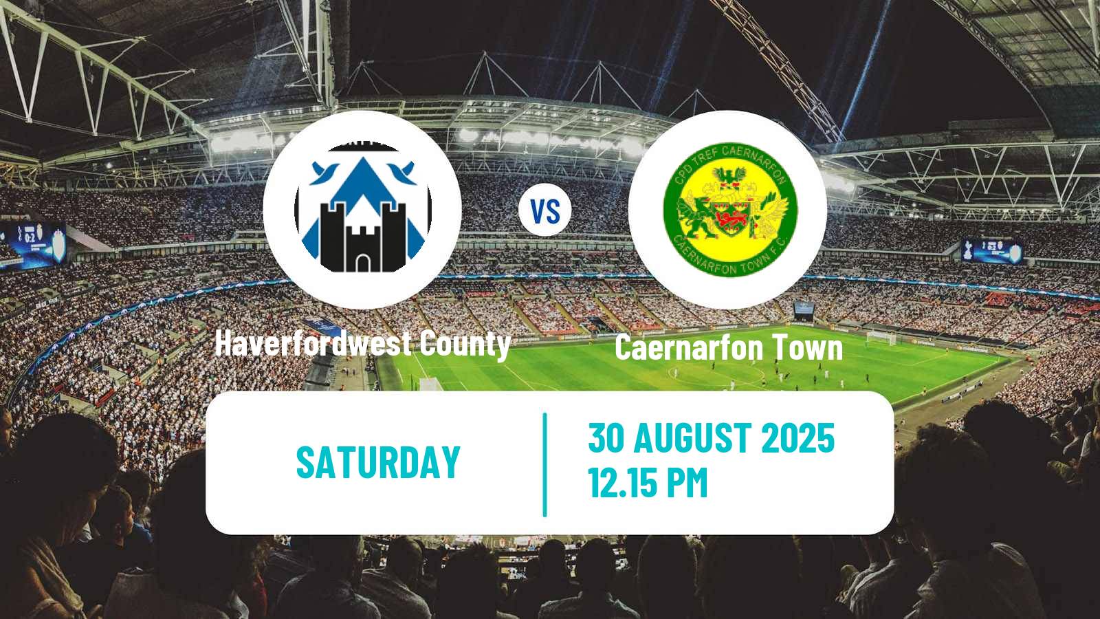 Football Welsh Cymru Premier Haverfordwest County - Caernarfon Town