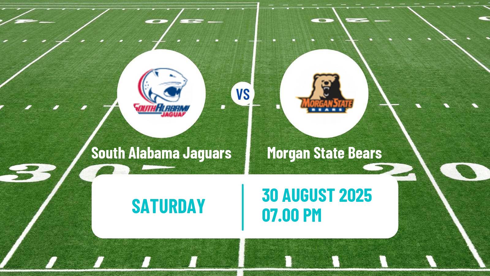 American football NCAA College Football South Alabama Jaguars - Morgan State Bears