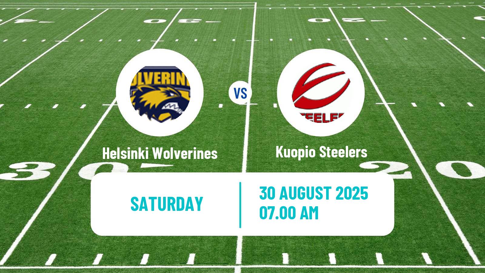 American football Finnish Vaahteraliiga Helsinki Wolverines - Kuopio Steelers