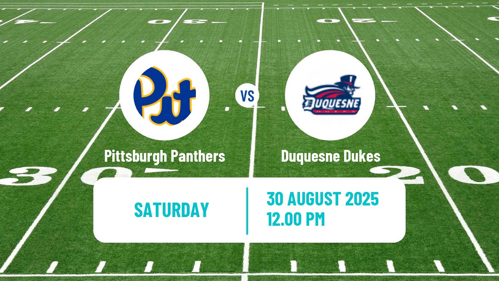 American football NCAA College Football Pittsburgh Panthers - Duquesne Dukes