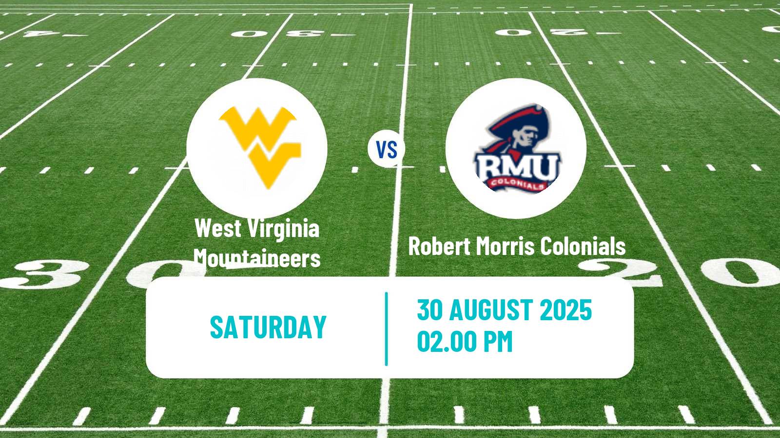 American football NCAA College Football West Virginia Mountaineers - Robert Morris Colonials